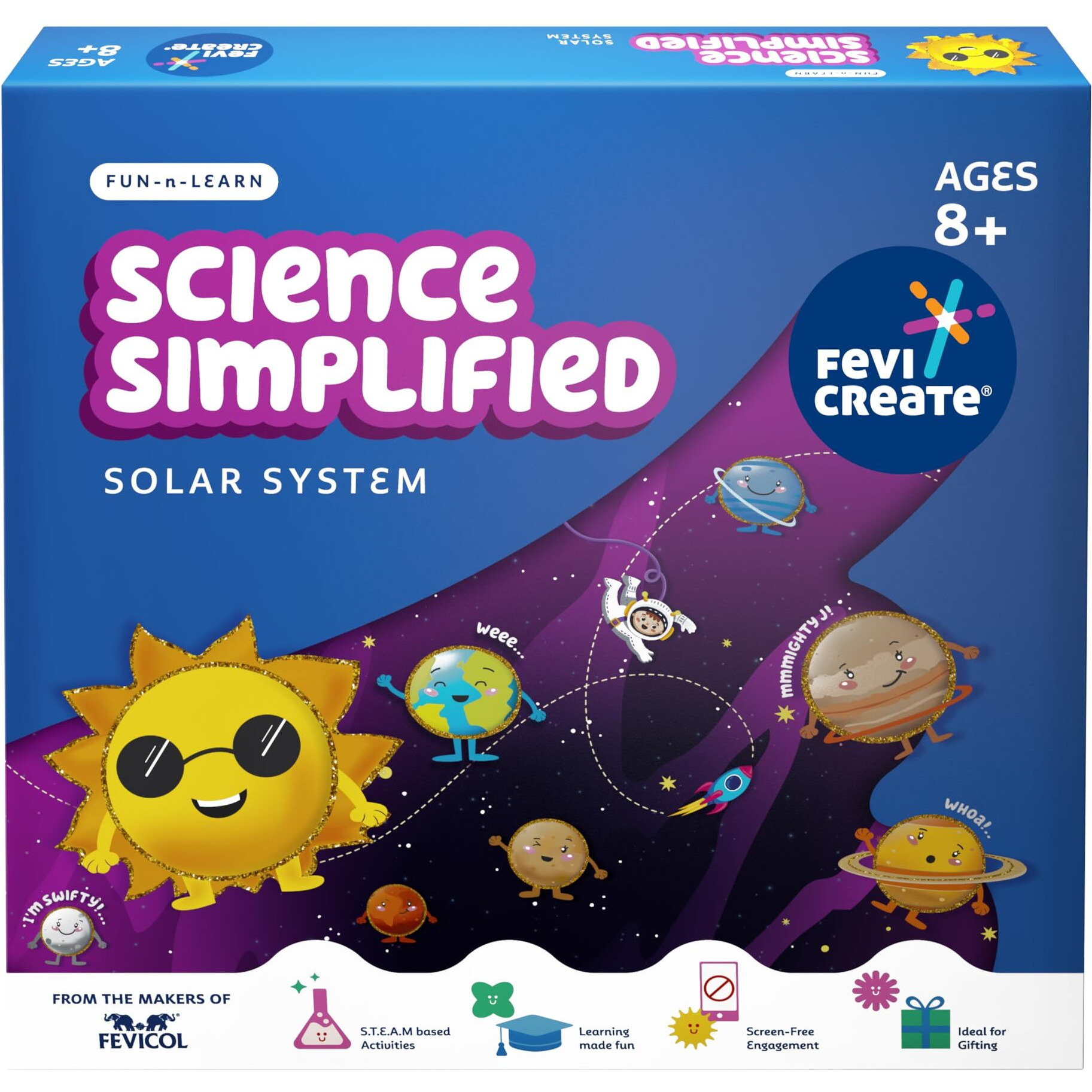 Fevicreate Solar System Art & Craft Kit | Make 3D Model Of The Solar System & Teach Your Child About Space | Screen-Free Learning For Your Child | By Fevicol | Best Gift For Kids Boys & Girls 8+ Years