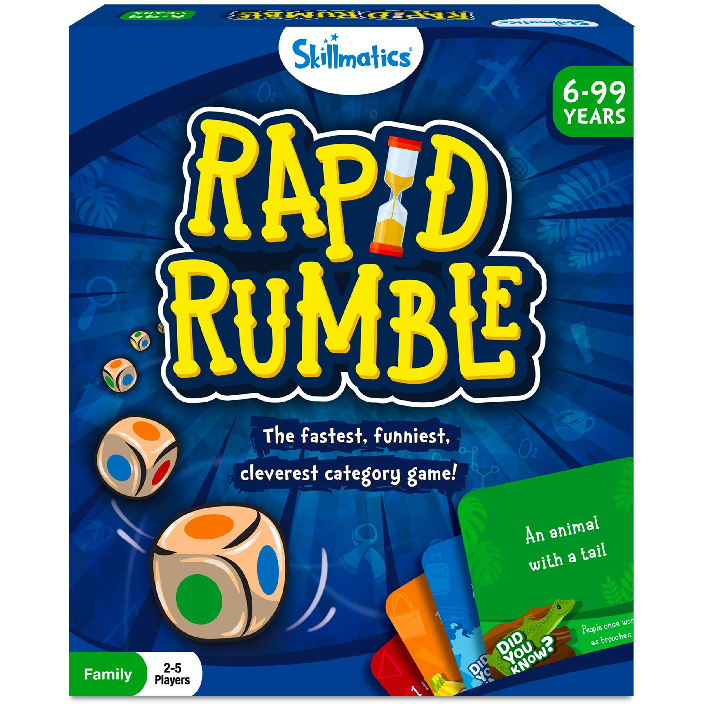 Skillmatics Rapid Rumble - Fast-Paced Board Game For Kids, Teens & Adults, Fun For Family Game Night & Educational Toy, Quick-Thinking Card Game, Gift For Ages 6, 7, 8, 9 & Up