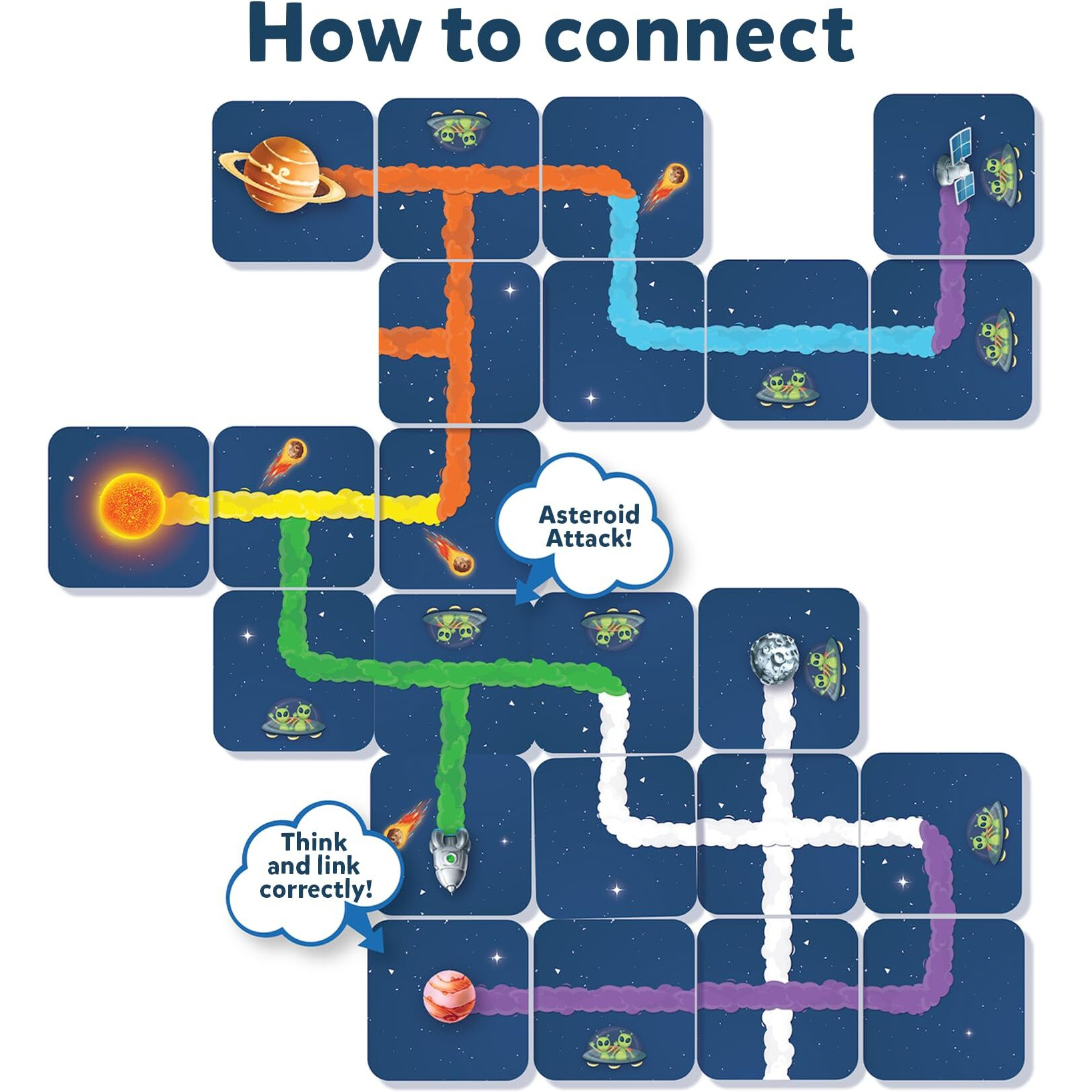Skillmatics Educational Game - Connectors Mission Space, Fun Family Strategy Game, Fun For Kids, Boys, Girls Ages 6, 7, 8, 9 And Up