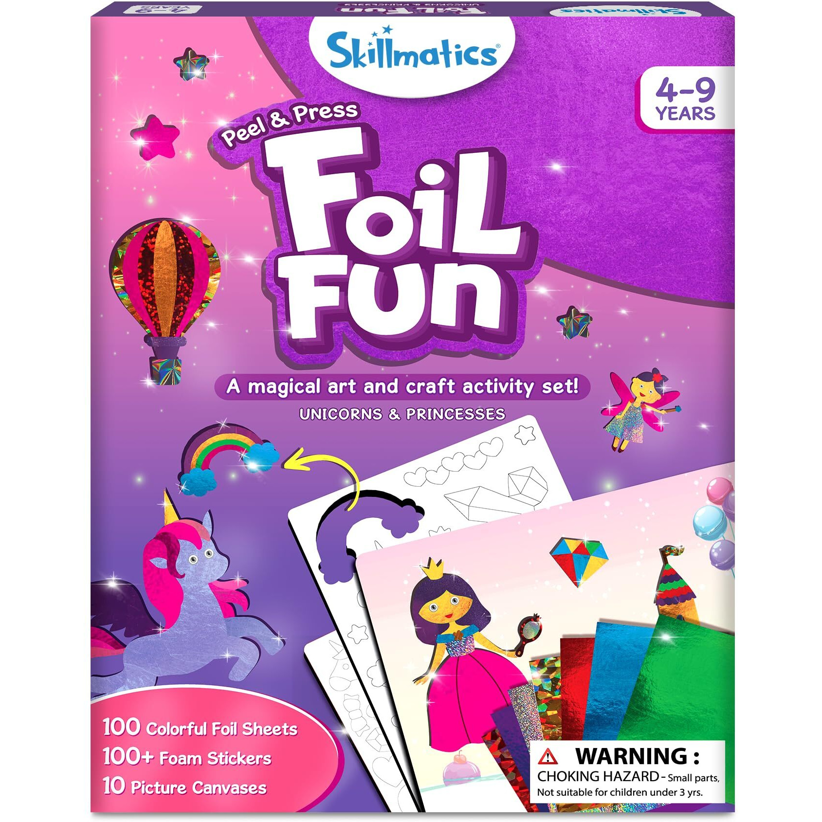 Skillmatics Foil Fun - Unicorns & Princesses, No Mess Art For Kids, Craft Kits & Supplies, Diy Creative Activity, Travel Toys, Gifts For Ages 4, 5, 6, 7, 8, 9
