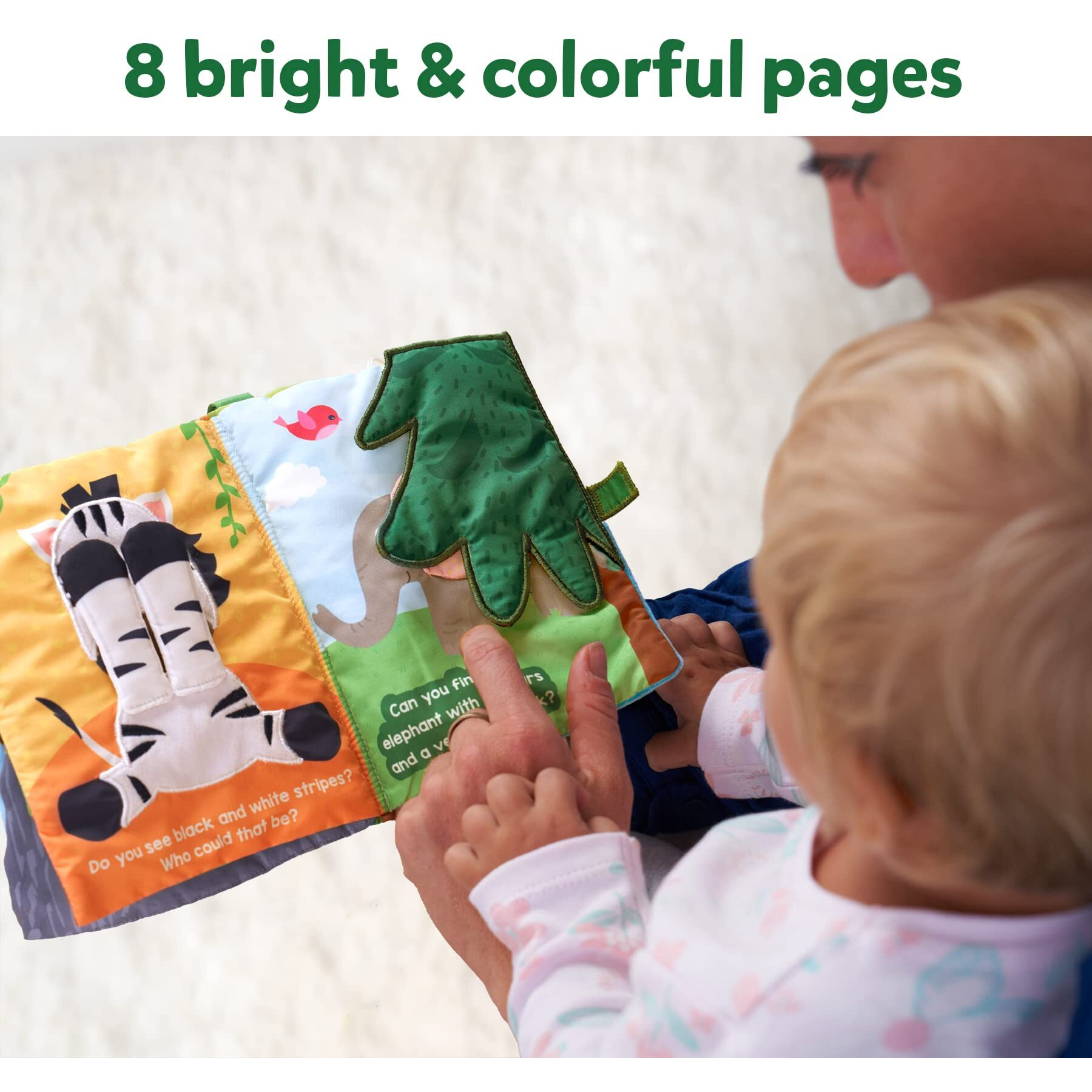 Skillmatics Peek-A-Boo Jungle Book - Soft Cloth Book For Baby, Infant & Toddler Toys, Crinkle Pages For Sensory Play, Gifts For Ages 6 Months And Up, Multicolor