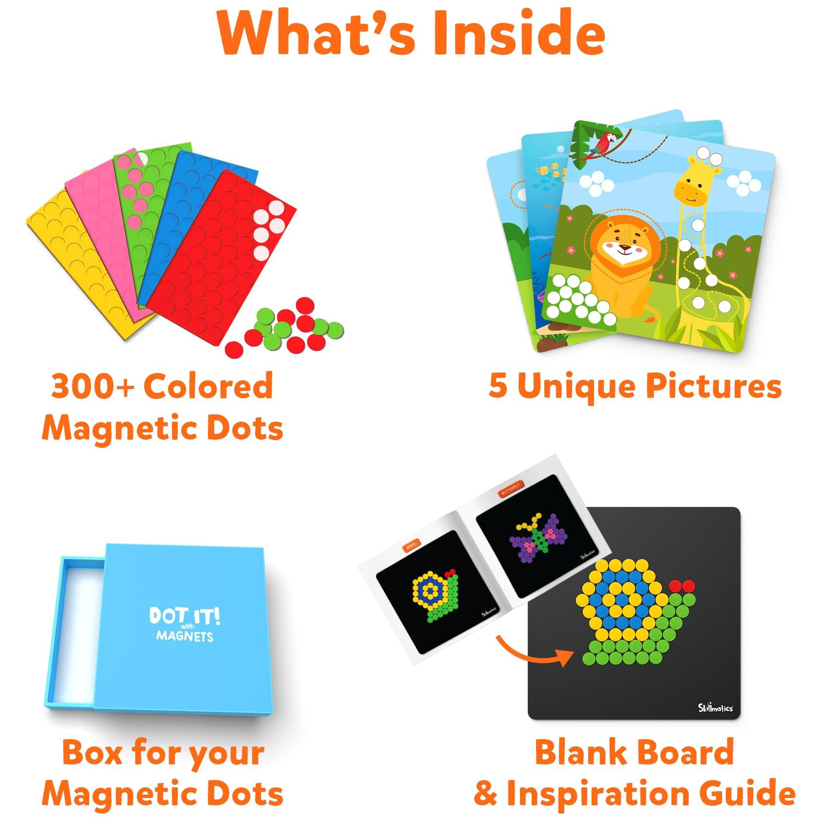 Skillmatics Dot It With Magnets - Animals, Repeatable Art For Kids, Mess-Free, Craft Kits, Diy Creative Activity, Gifts For Boys & Girls Ages 4, 5, 6, 7, Multicolour