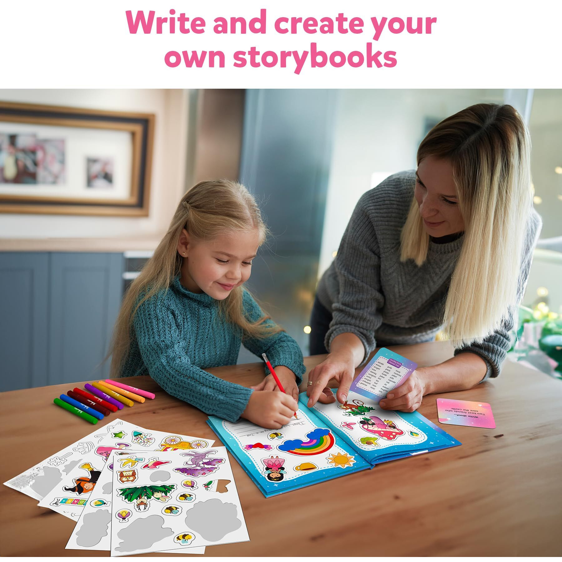 Skillmatics Paper Storybook Art Kit - Create Fairytale Stories, Diy Craft & Writing Kit With 300+ Stickers, Scrapbooking & Journal Activity, Gifts For Kids Ages 5, 6, 7, 8, 9, 10, Multicolour