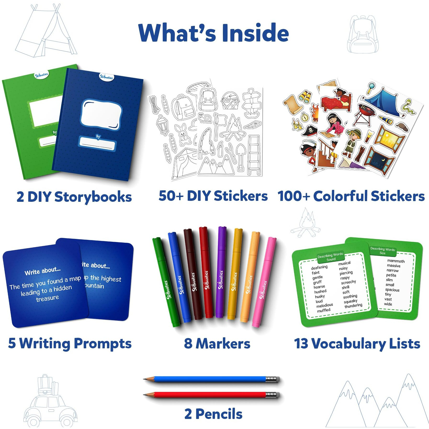 Skillmatics Storybook Art Kit - Create Adventure Stories, Diy Craft & Writing Kit With 300+ Stickers, Scrapbooking & Journal Activity, Gifts For Kids Ages 5, 6, 7, 8, 9, 10