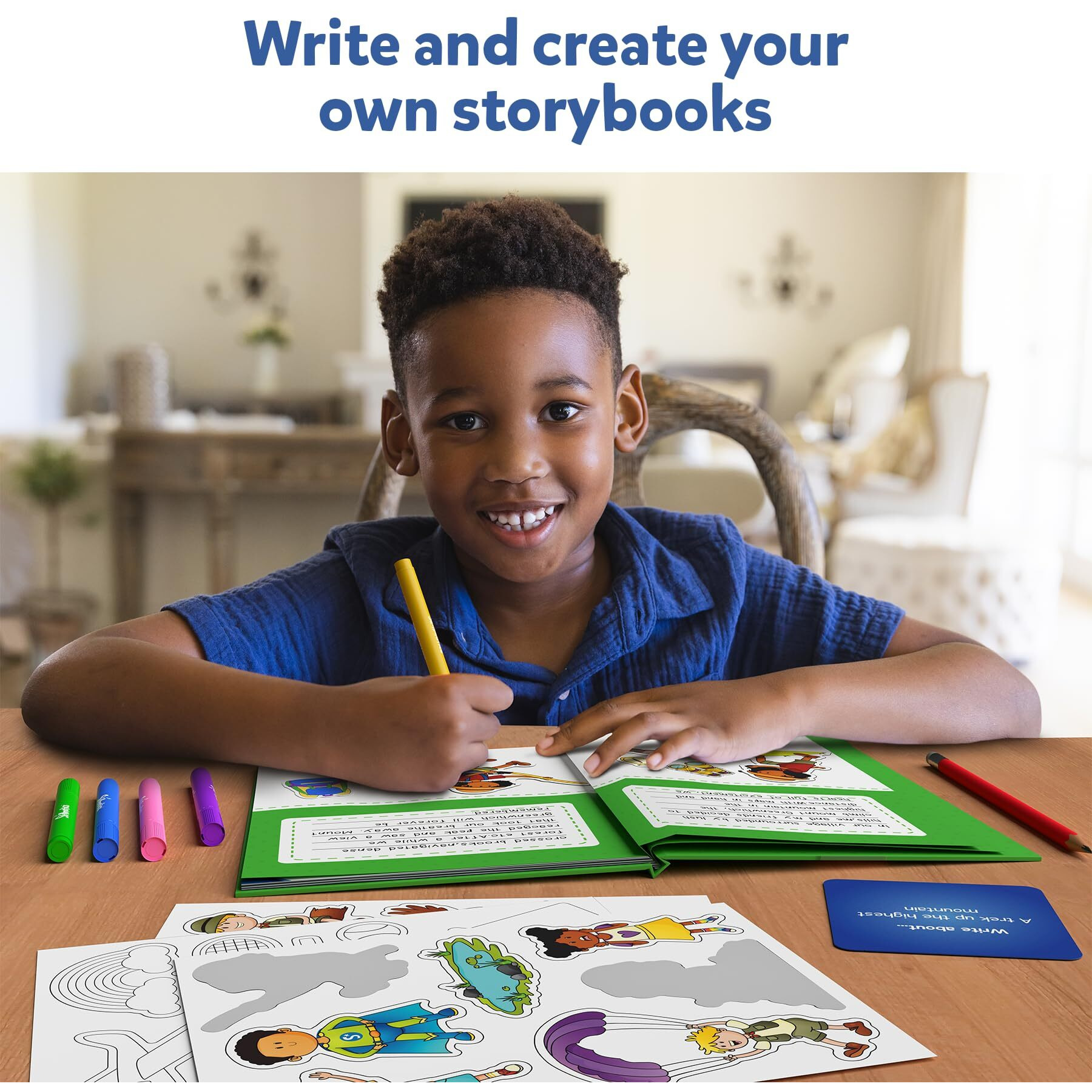 Skillmatics Storybook Art Kit - Create Adventure Stories, Diy Craft & Writing Kit With 300+ Stickers, Scrapbooking & Journal Activity, Gifts For Kids Ages 5, 6, 7, 8, 9, 10
