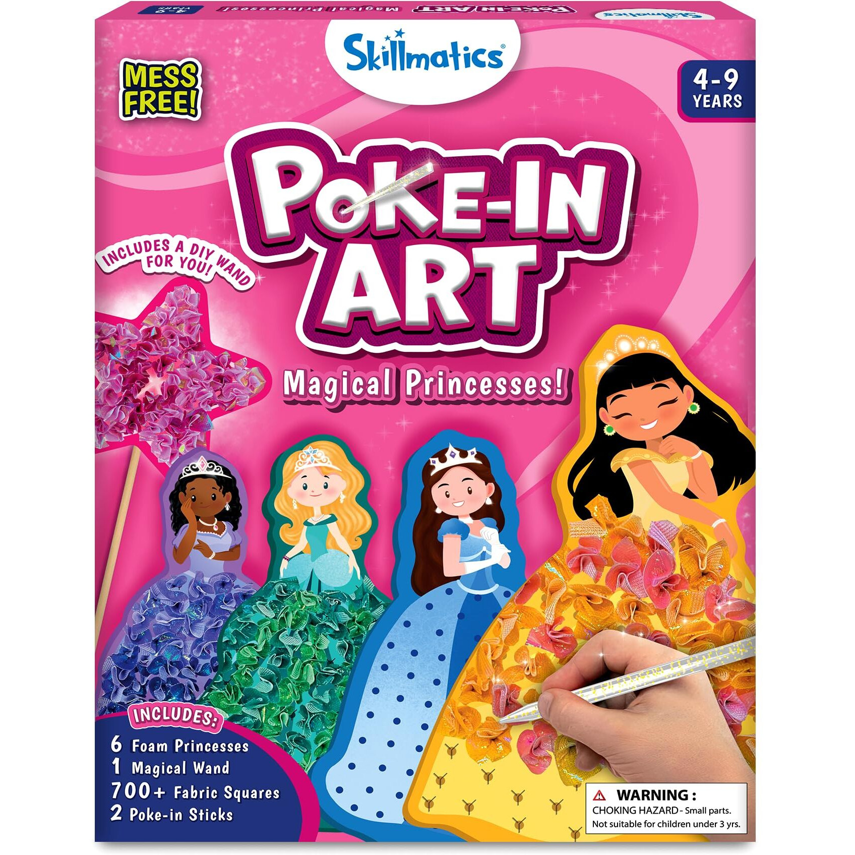 Skillmatics Poke-In Art - Magical Princesses, Mess-Free Fun For Kids, Diy Craft Kits, Creative Activity, Gifts For Girls & Boys Ages 4, 5, 6, 7, 8, 9