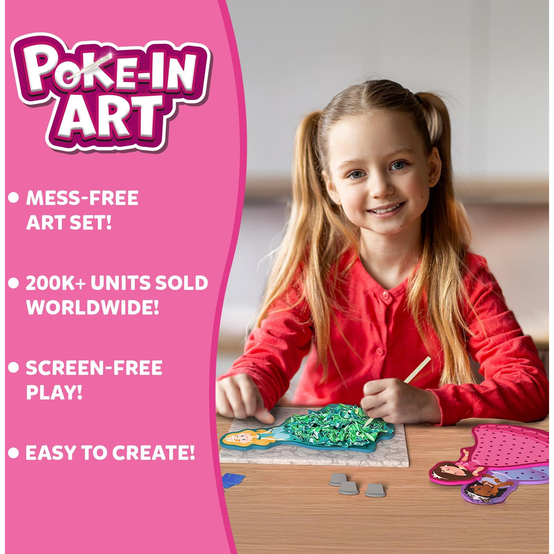 Skillmatics Poke-In Art - Magical Princesses, Mess-Free Fun For Kids, Diy Craft Kits, Creative Activity, Gifts For Girls & Boys Ages 4, 5, 6, 7, 8, 9