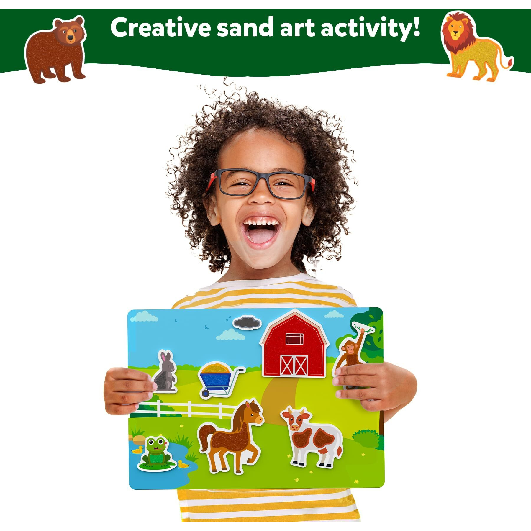 Skillmatics Sand Art Activity - Mess-Controlled Diy Animal Craft Kit With 50+ Colorful Stickers, Creative Arts & Crafts For Kids, Fun Hands-On Activity, Gifts For Ages 4, 5, 6, 7, 8, 9, 10