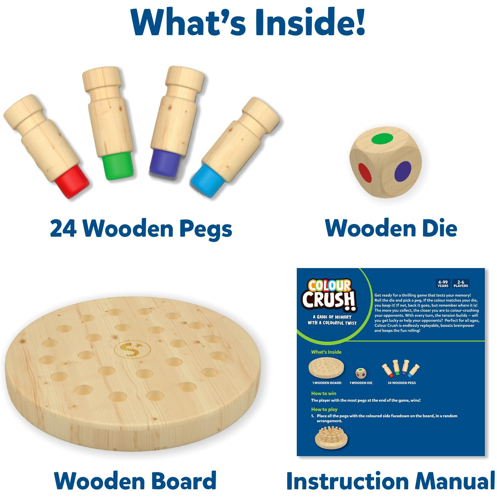 Skillmatics Colour Crush - Thrilling Memory Challenge, Fast-Paced Board & Travel Game, Perfect For Family Game Night, Brain Teasers, Wooden Toys, Great Gift For Kids, Teens & Adults, Ages 4 & Up