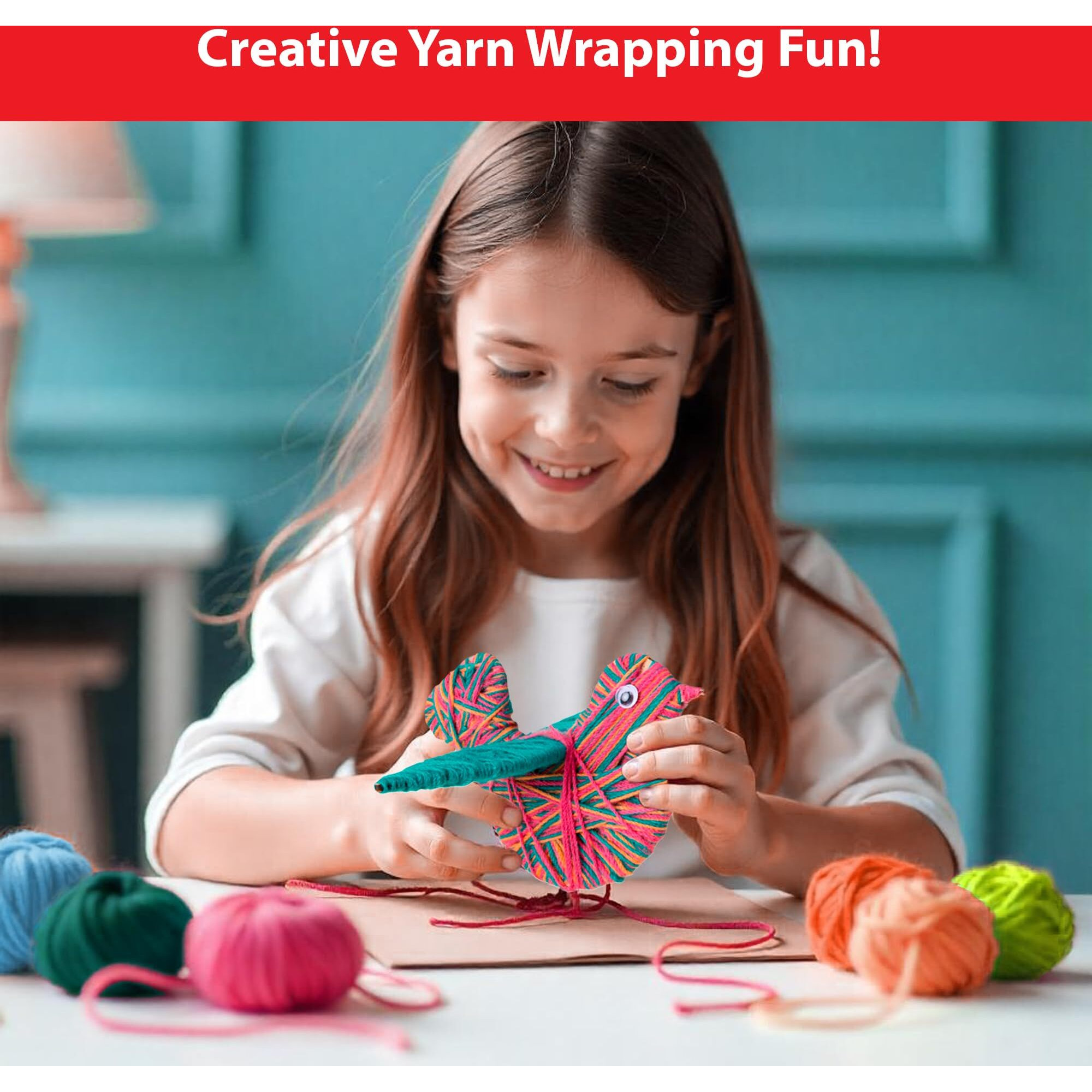 Chalk And Chuckles Art And Craft Kit For Kids - Make Your Own Yarn Bird Hanging, Age 8-14, Diy Kit, Best Rakhi Gift For Boys, Girls 9, 10, 11, 12, 13 Years Old