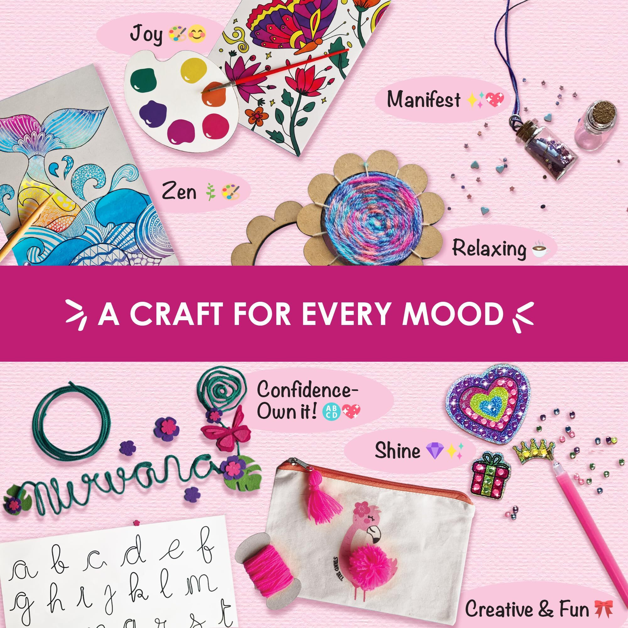 Chalk & Chuckles 7 Days Of Art & Craft Kit For Kids Age 9+, 30 Diy Creative Activities-Diamond Art Stickers, Painting, Scratch Art, Diwali Gifts For Boys & Girls, Teens, 10, 11, 12-15 Years