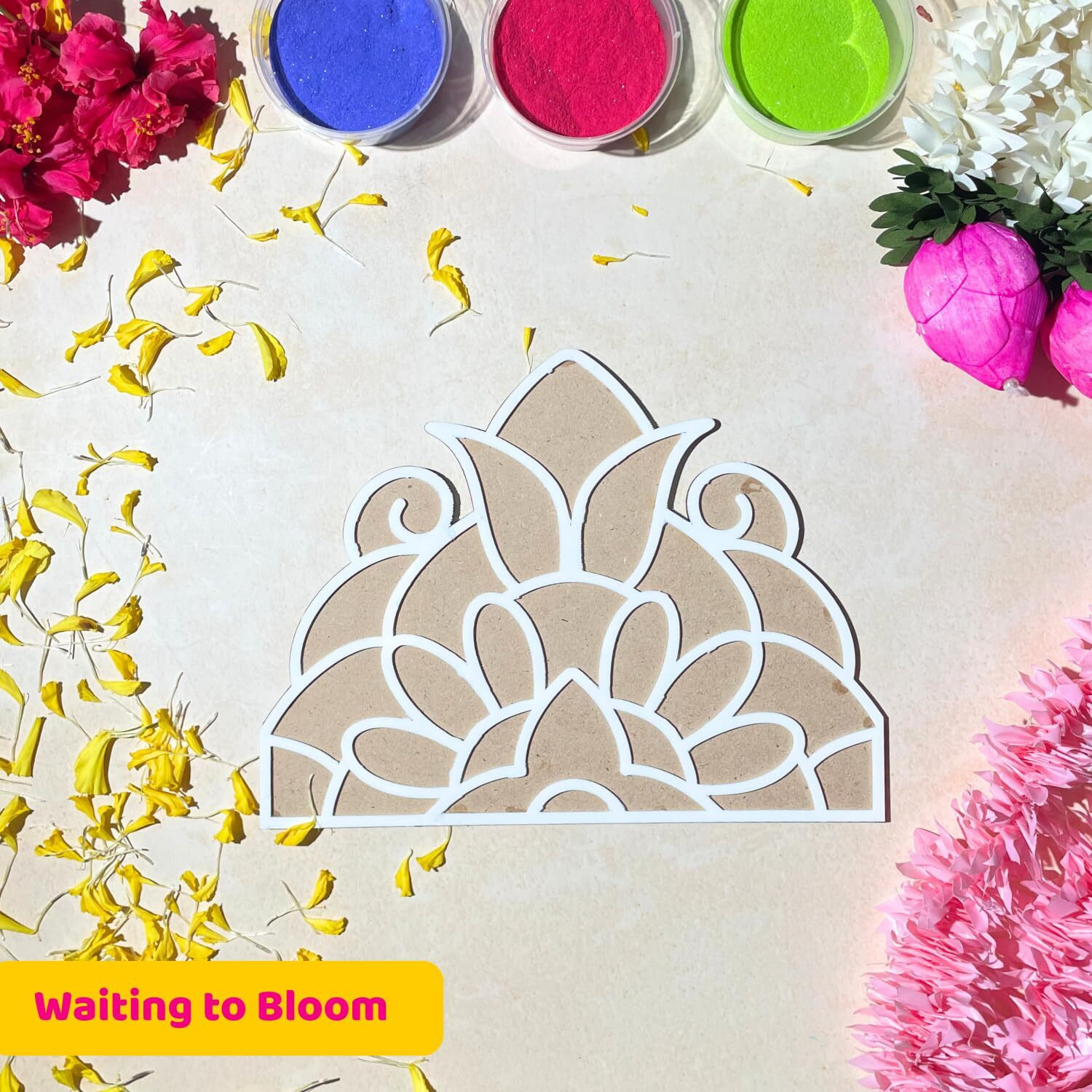 Vibhuticrafts Reusable Rangoli Stencil With Wall Edge Template  Perfect For Floor, Pooja Room, And Home Dcor  Diy Traditional Art