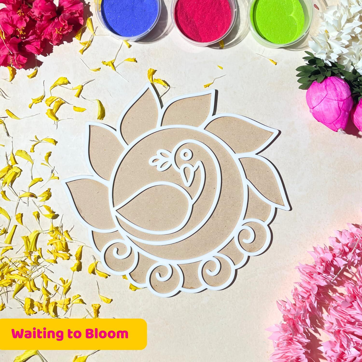 Vibhuticrafts Reusable Rangoli Stencil With Circle Peacock Template  Perfect For Floor, Pooja Room, And Home Dcor  Diy Traditional Art