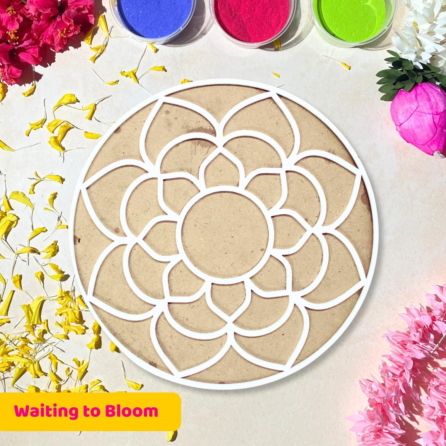 Vibhuticrafts Reusable Rangoli Stencil With Circle Flower Template  Perfect For Floor, Pooja Room, And Home Dcor  Diy Traditional Art