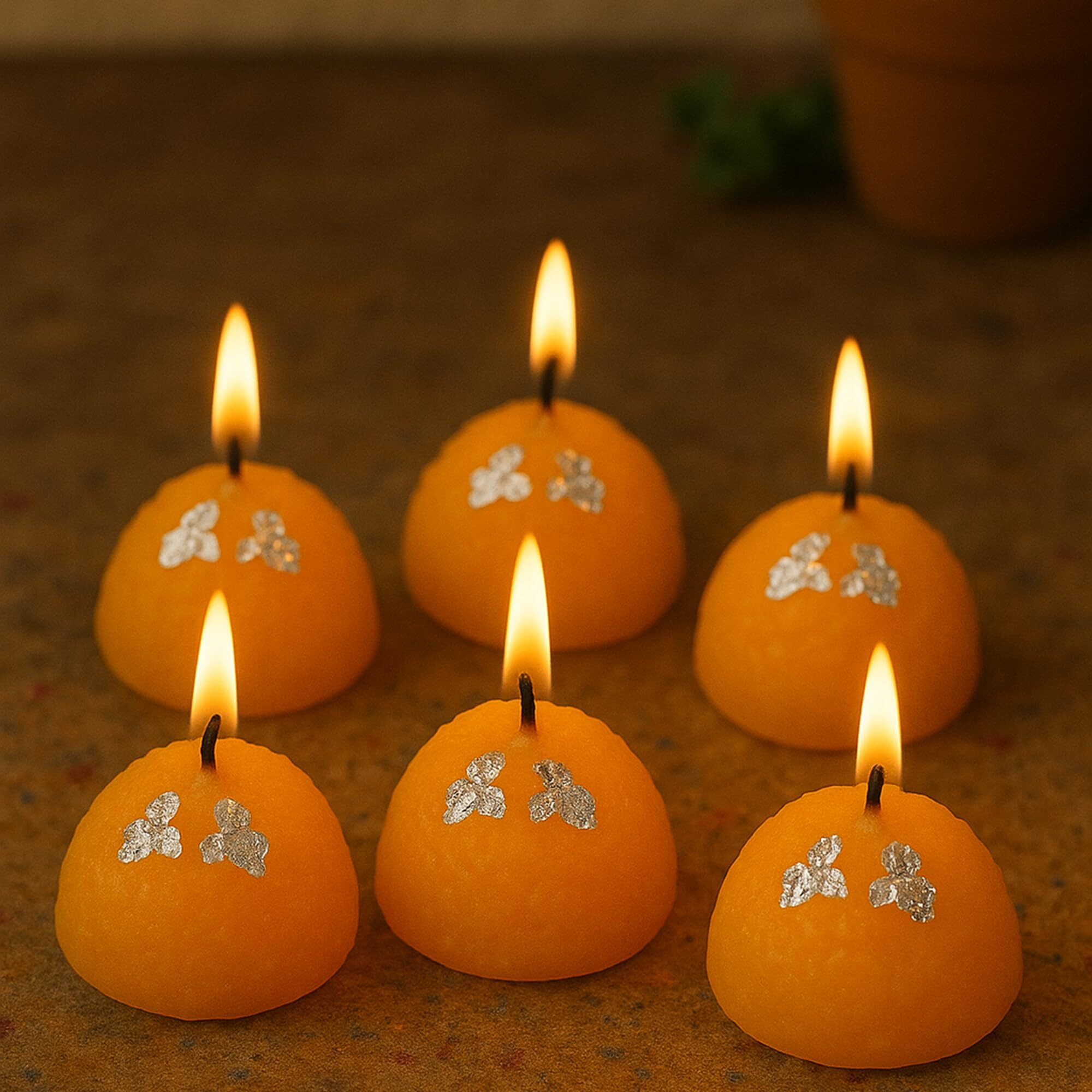 Craftvatika Candles For Diwali Decoration Set Of 6, Soy Wax Candles Festive Decor Item With Modak Unique Candle Shape Pooja Decoration Items For Home,Festive Diya Gifts Friends Family(Pack Of 6)