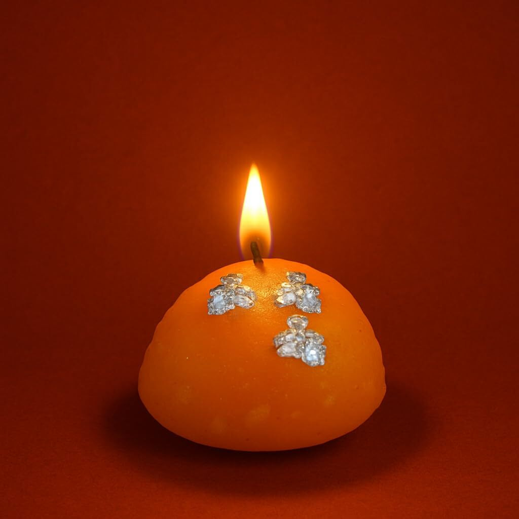 Craftvatika Candles For Diwali Decoration Set Of 6, Soy Wax Candles Festive Decor Item With Modak Unique Candle Shape Pooja Decoration Items For Home,Festive Diya Gifts Friends Family(Pack Of 6)