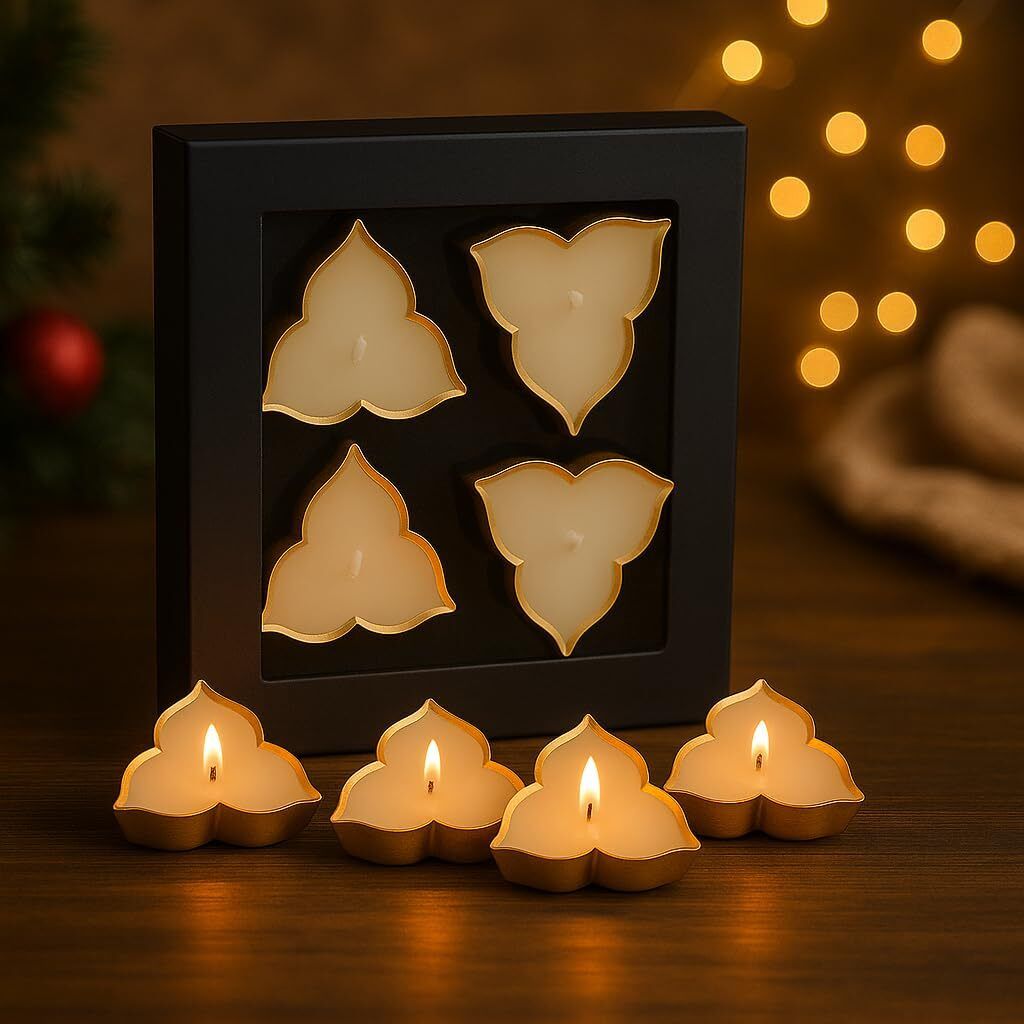 Craftvatika Scented Candles Set Of 4, Diwali Gifts For Family And Friends, Diwali Decoration For Home, Corporate Gifts For Employees For Diwali Christmas, Wax Scented Candles For Gift, Return Gifts