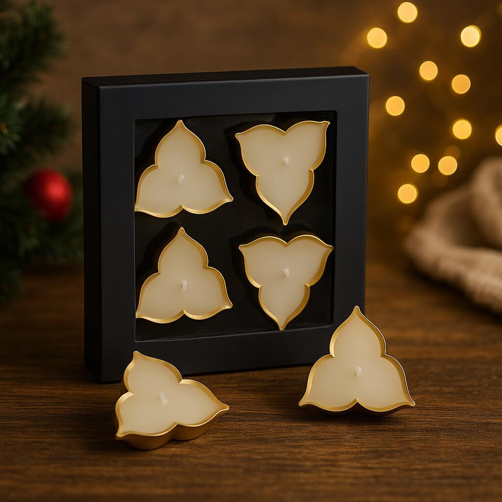 Craftvatika Scented Candles Set Of 4, Diwali Gifts For Family And Friends, Diwali Decoration For Home, Corporate Gifts For Employees For Diwali Christmas, Wax Scented Candles For Gift, Return Gifts