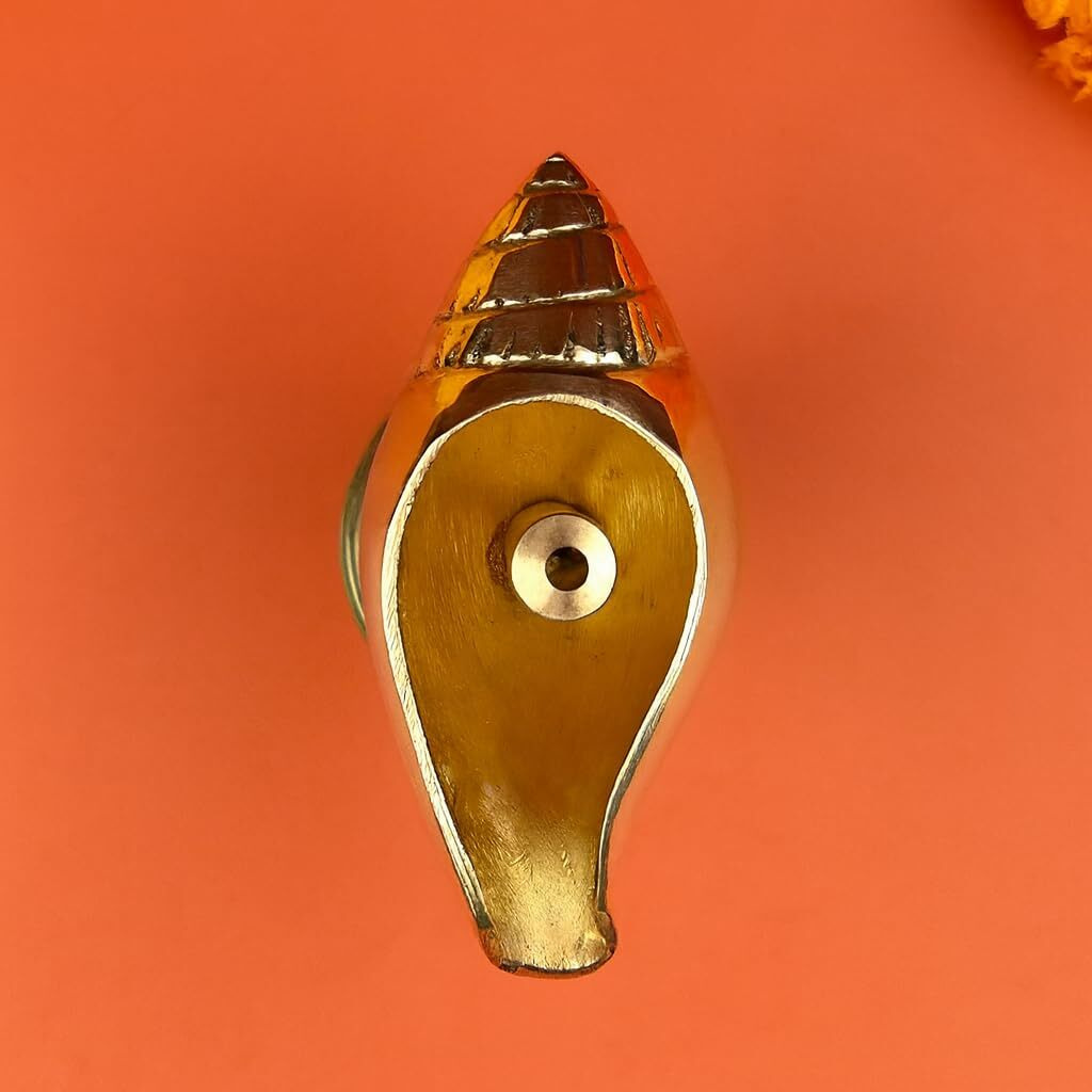 Craftvatika Pure Brass Akhand Diya, Shankh Shape Brass Diya Deepak, Villakku For Diwali Lakshami Poojan, Daily Worship Diwali Gifts For Family And Friends
