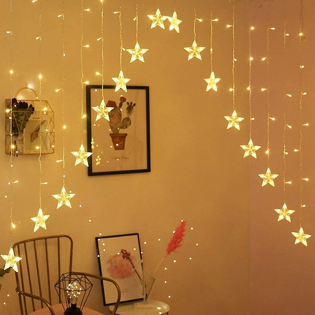The Purple Tree Star Light Decorative Led Light String Curtain For Diwali, Christmas And Weddings (1 Pc, 3 Mtr) V Shape Star Light, Diwali Light, Christmas Light, Romantic Light, Star Light Curtain