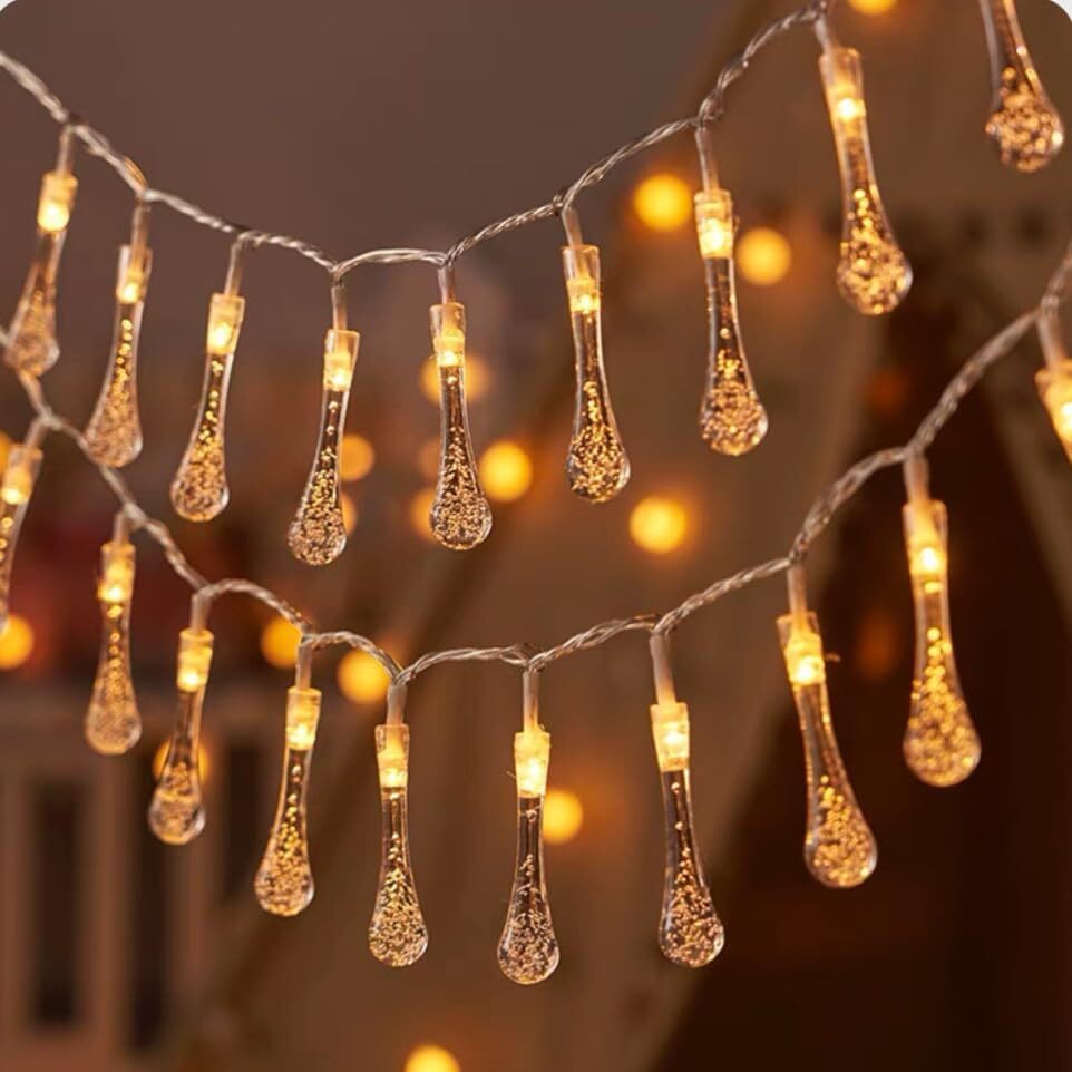 One94Store Drop String Lights  14 Led, 3 Meter, Warm White, Waterproof Decorative Fairy Lights For Indoor/Outdoor, Garden, Diwali, Christmas, Wedding, Party & Festival Decoration (Pack Of 1)