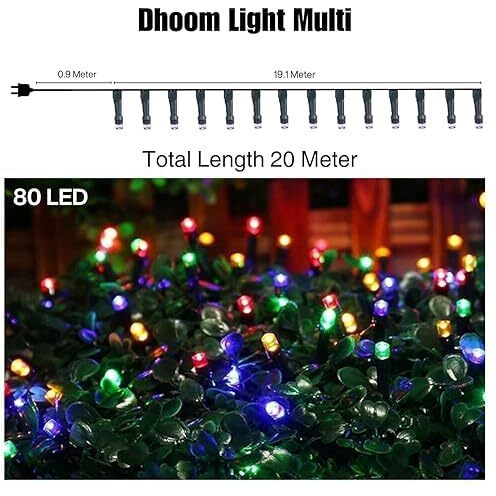 Amazon Brand - Umi Dhoom Multicolor Led Pixel String Lights | 20 Meter Serial Decorative Led Lights | 360 Copper Wire Fairy Lights For Diwali, Christmas, Wedding, Party & Home Decoration (Pack Of 1)