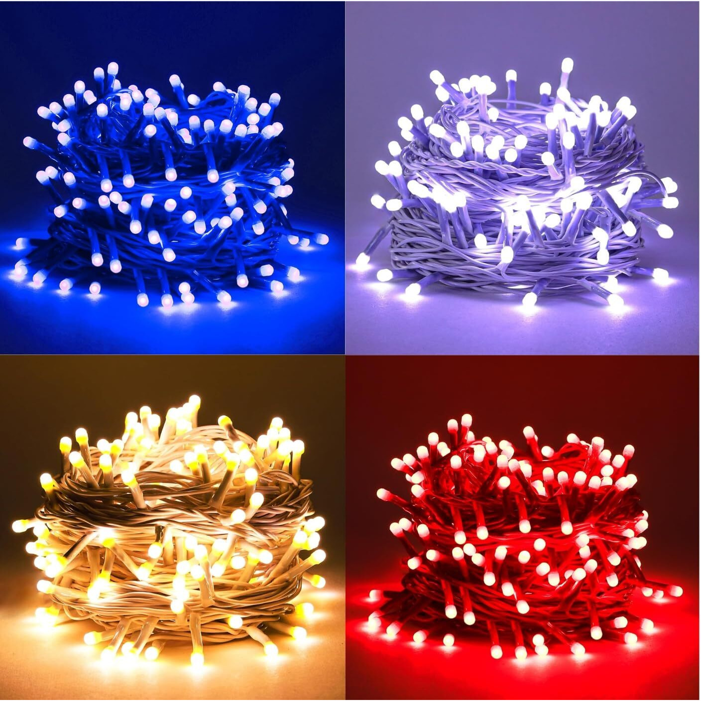 One94Store 12M 36 Led Pixel Decorative String Lights | Multi-Color Led Lights With Red, Blue, White, Warm White Set| Energy Efficient Corded Electric Lights For Festival, Party, Home  Pack Of 4