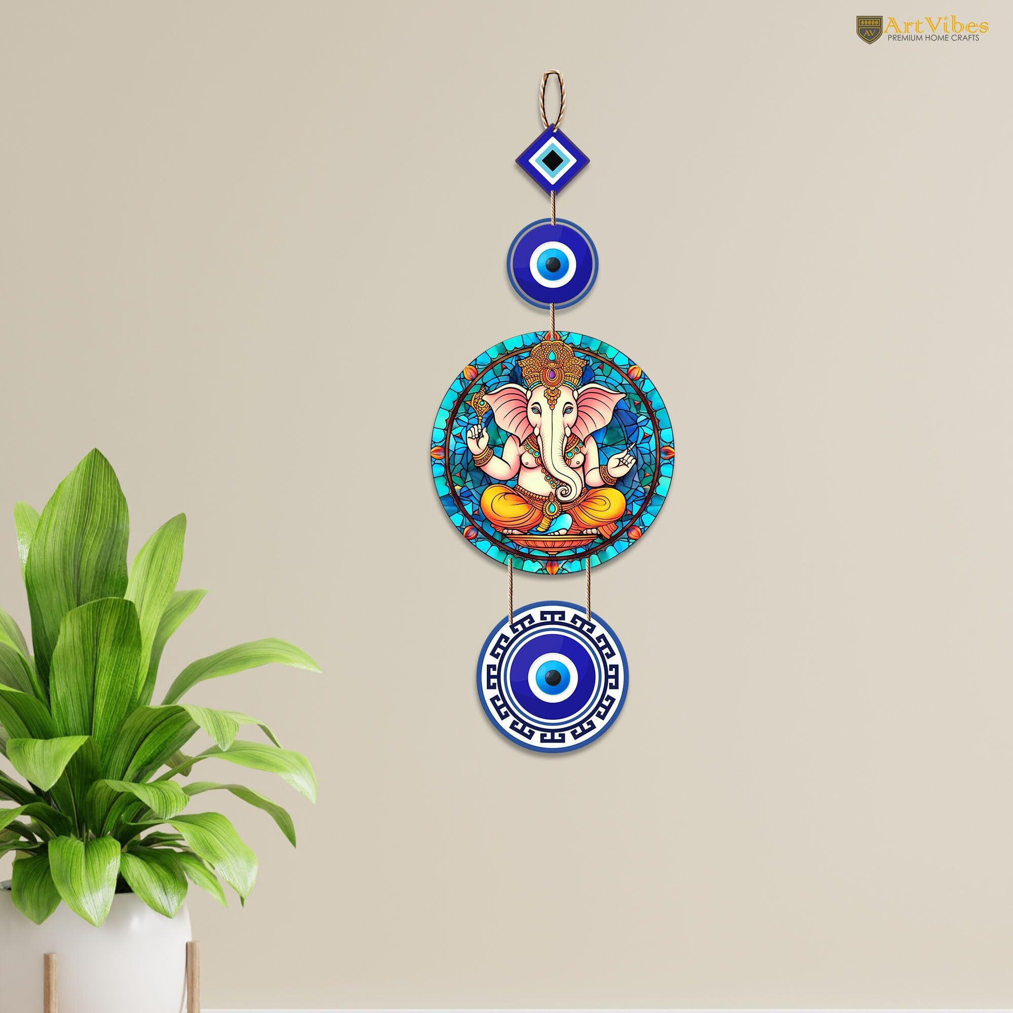 Artvibes Attractive Design Wooden Wall Hanging For Home Decor | Decoration Livingroom | Modern Artworks Items | Peace Charm Accents | Door Entrance Decorative Hangings (Wh_8510N)