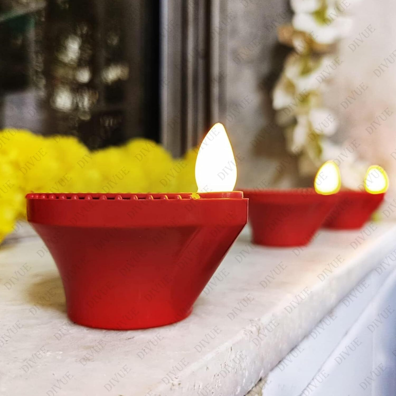 Kridarsh Water Sensor Diya Lights Electric Flameless & Smokeless Led Diyas | Eco-Friendly Led Diyas Candle E-Diya Warm Ambient Lights For Home Decor, Diwali Festivals Decoration, Christmas New Year.