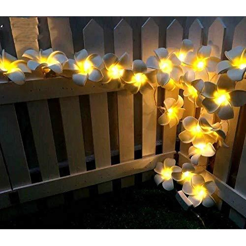Satyam Kraft 2 Pcs Hawaii Foam Plumeria Flower Led String Lights (1.5 Meter) | Ideal For Diwali Decoration Setup For Home, Navratri Decoration Item, Home Decor, Pooja Room, Mandir Decor