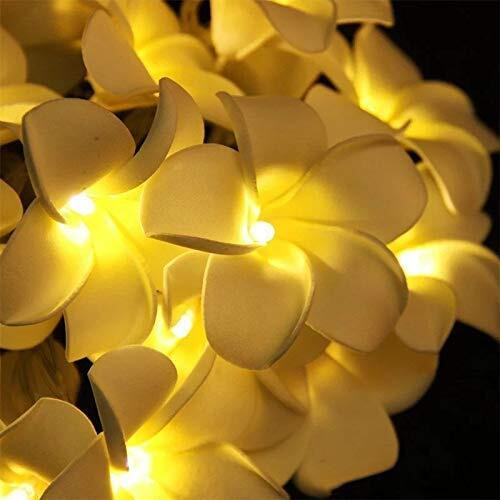 Satyam Kraft 2 Pcs Hawaii Foam Plumeria Flower Led String Lights (1.5 Meter) | Ideal For Diwali Decoration Setup For Home, Navratri Decoration Item, Home Decor, Pooja Room, Mandir Decor