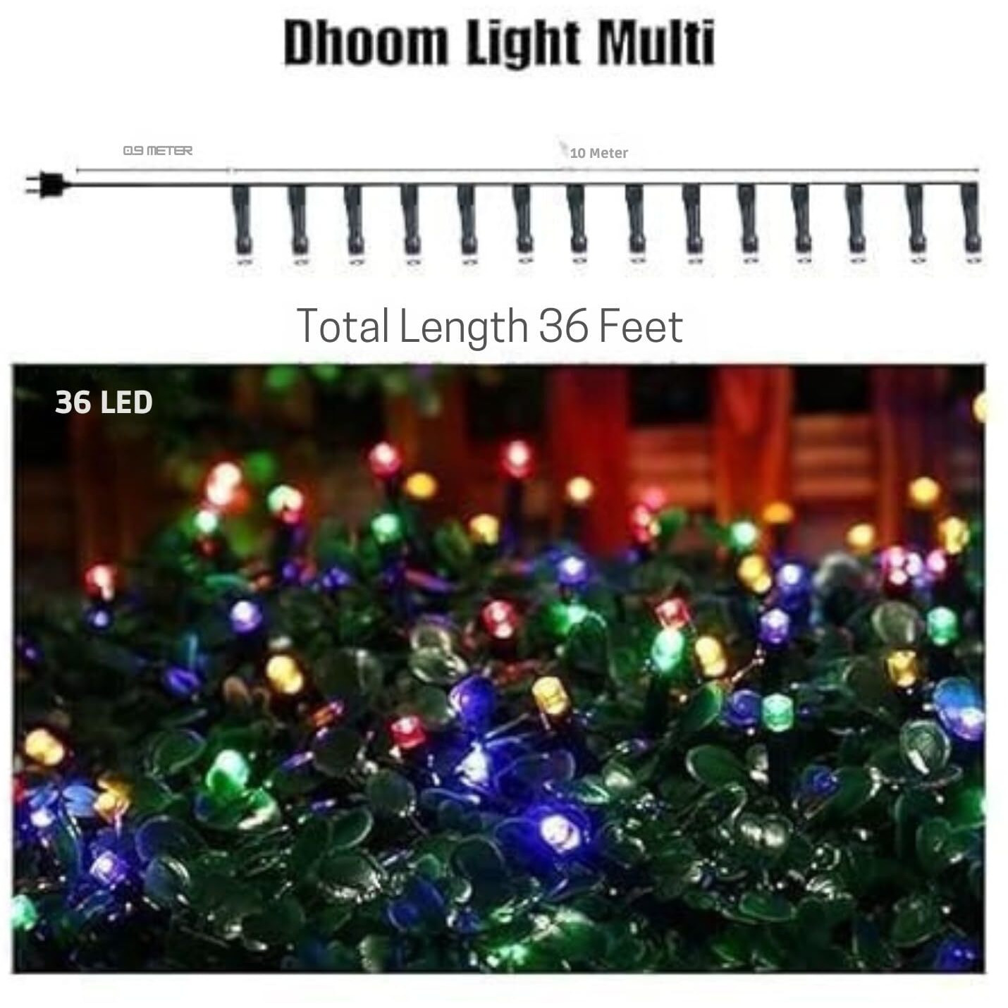 One94Store 36 Ft Multicolor Led Pixel String Light | 360 Decorative Copper Wire Fairy Lights For Diwali, Christmas, Wedding, Party & Home Decoration | Bright Serial Led | (Pack Of 1)