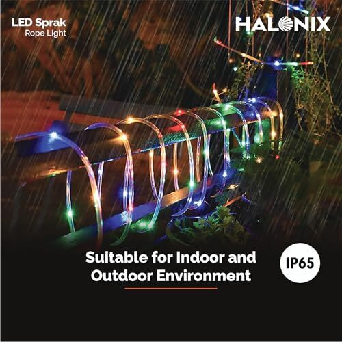 Halonix 10 Meter Multicolor 11W Rope Light |8 Light Modes | Ip65 Certified,Bis Approved | Fairy Light,String Light | Direct Plug-In | Pack Of 2 | Diwali Lights For Decoration For Home,Led