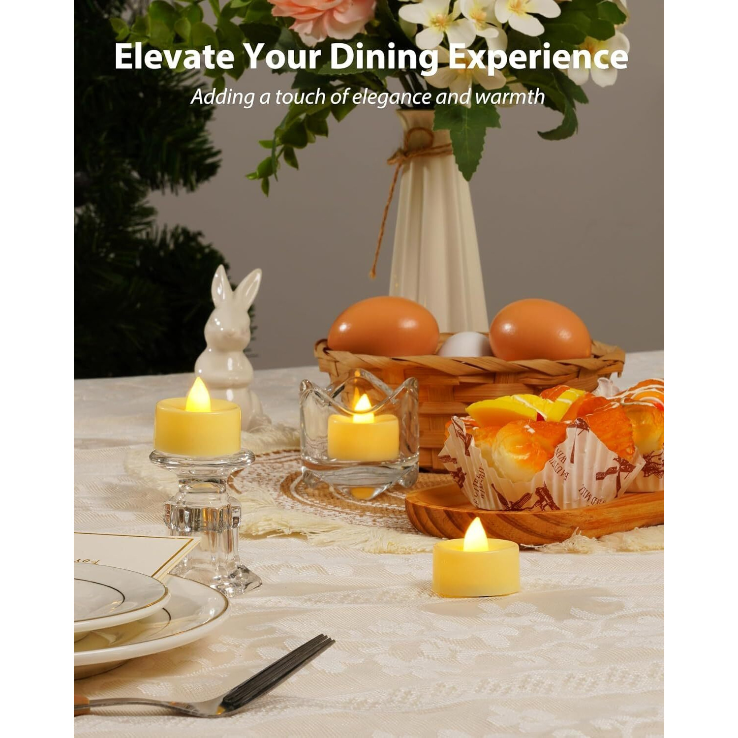 Flyngo 12 Pcs Led Tea Light Candles, Flameless, Smokeless Led Diyas, Decorative Acrylic Candle For Navratri Decoration, Home Decor, Diwali, Deepawali, Festival Gifting (Pack Of 12)