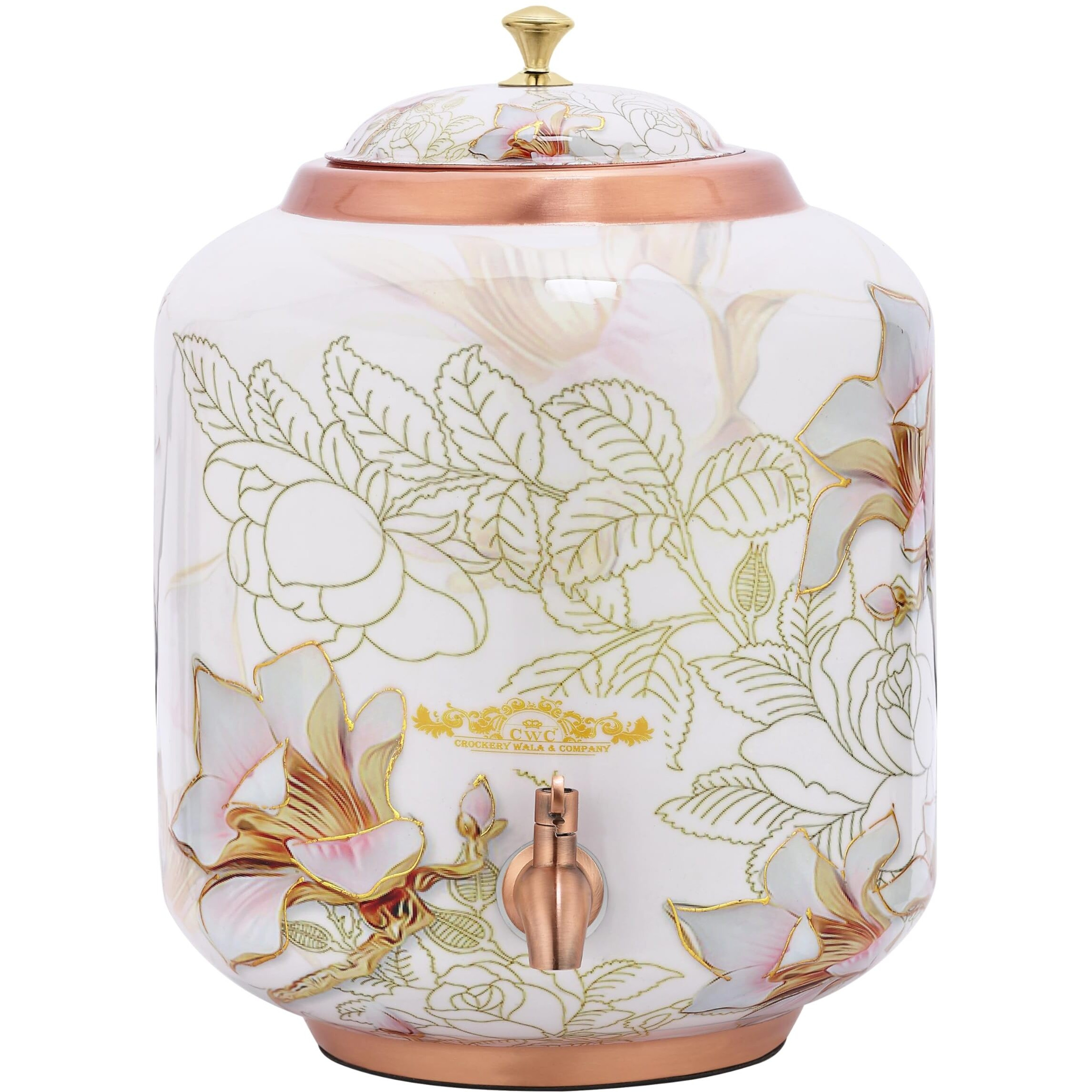 Cwc Crockery Wala & Company Pure Copper Dispenser Meena Gold Finish (14 Litres)