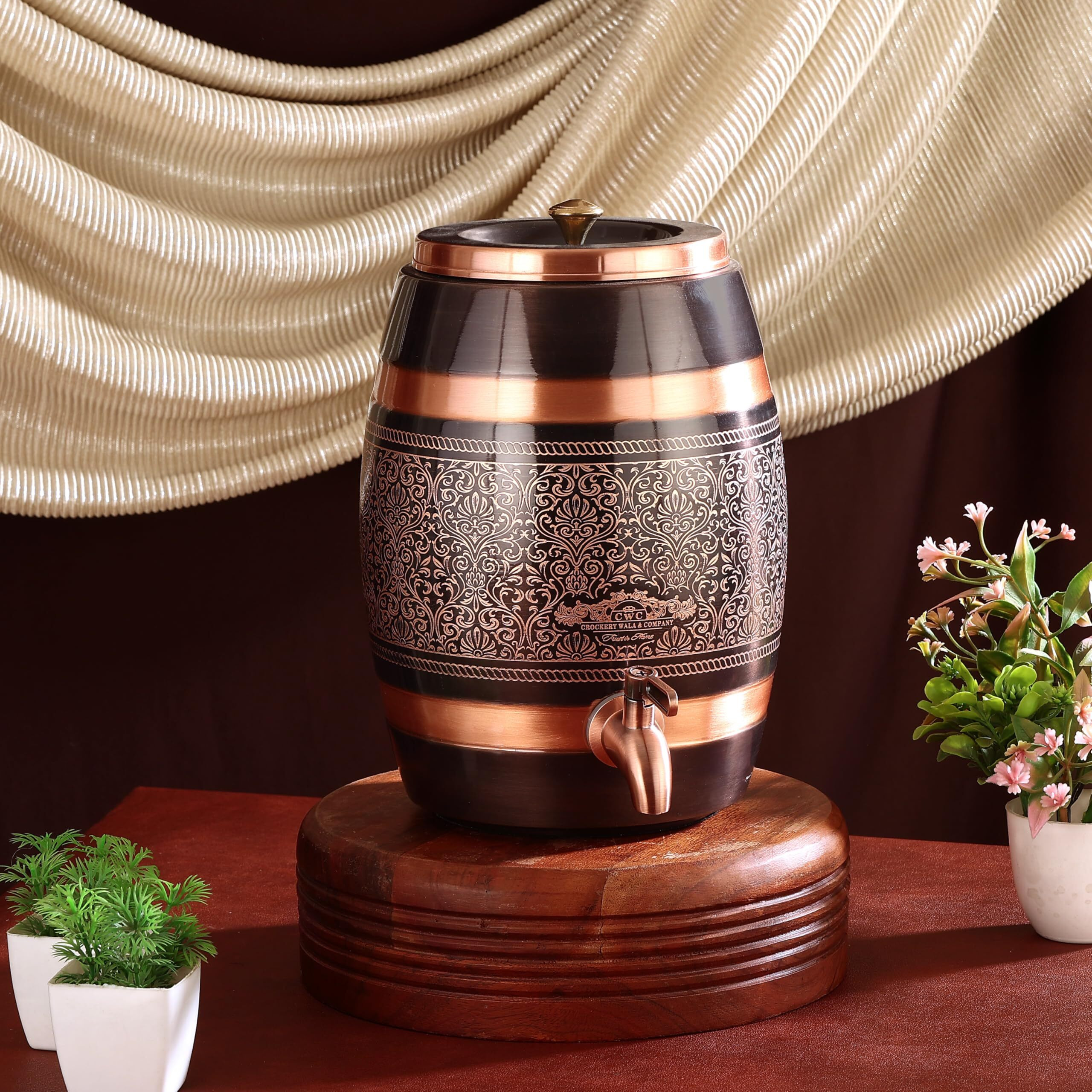 Cwc Crockery Wala & Company Pure Copper Dispenser 5 Litres Antique Itching Barrel