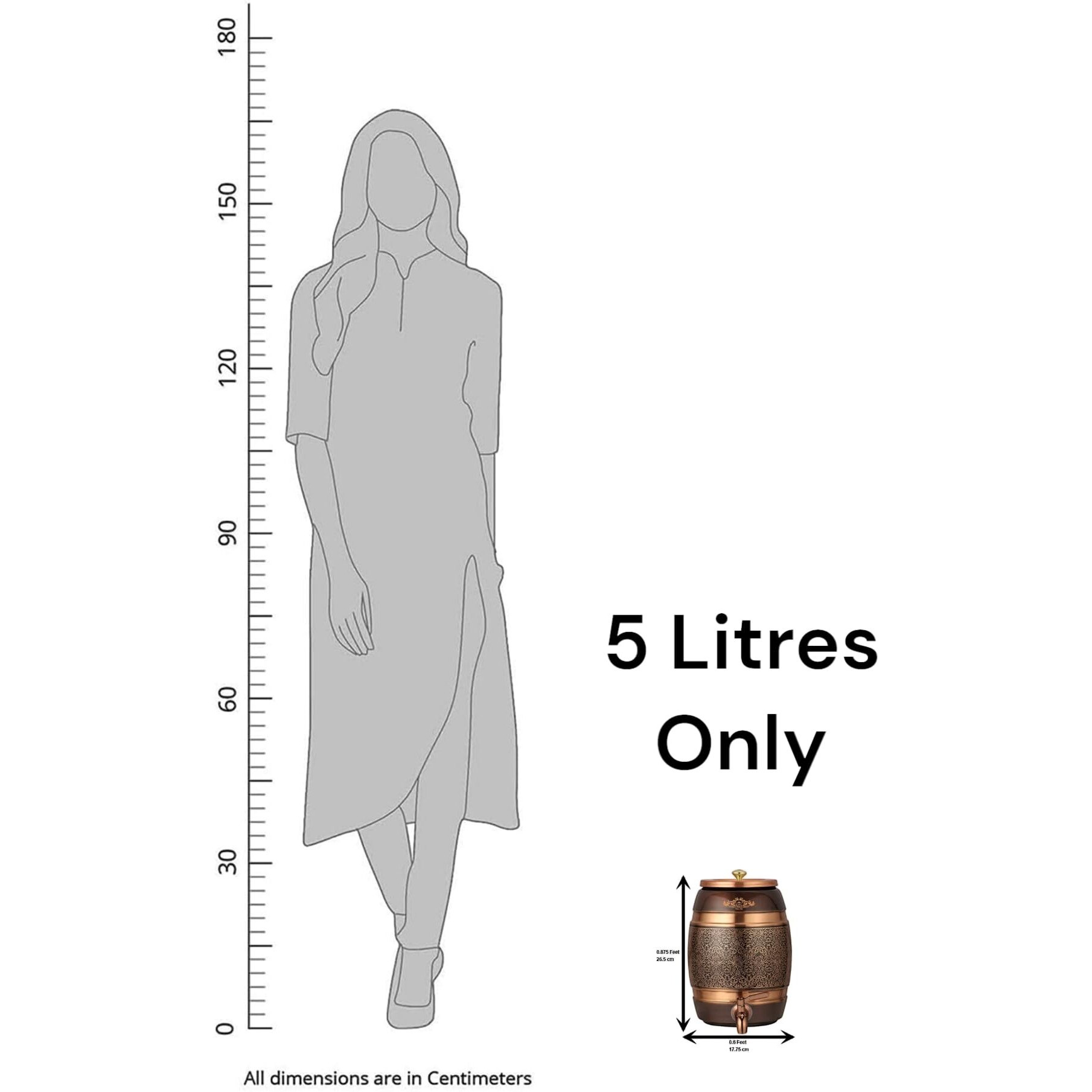 Cwc Crockery Wala & Company Pure Copper Dispenser 5 Litres Antique Itching Barrel