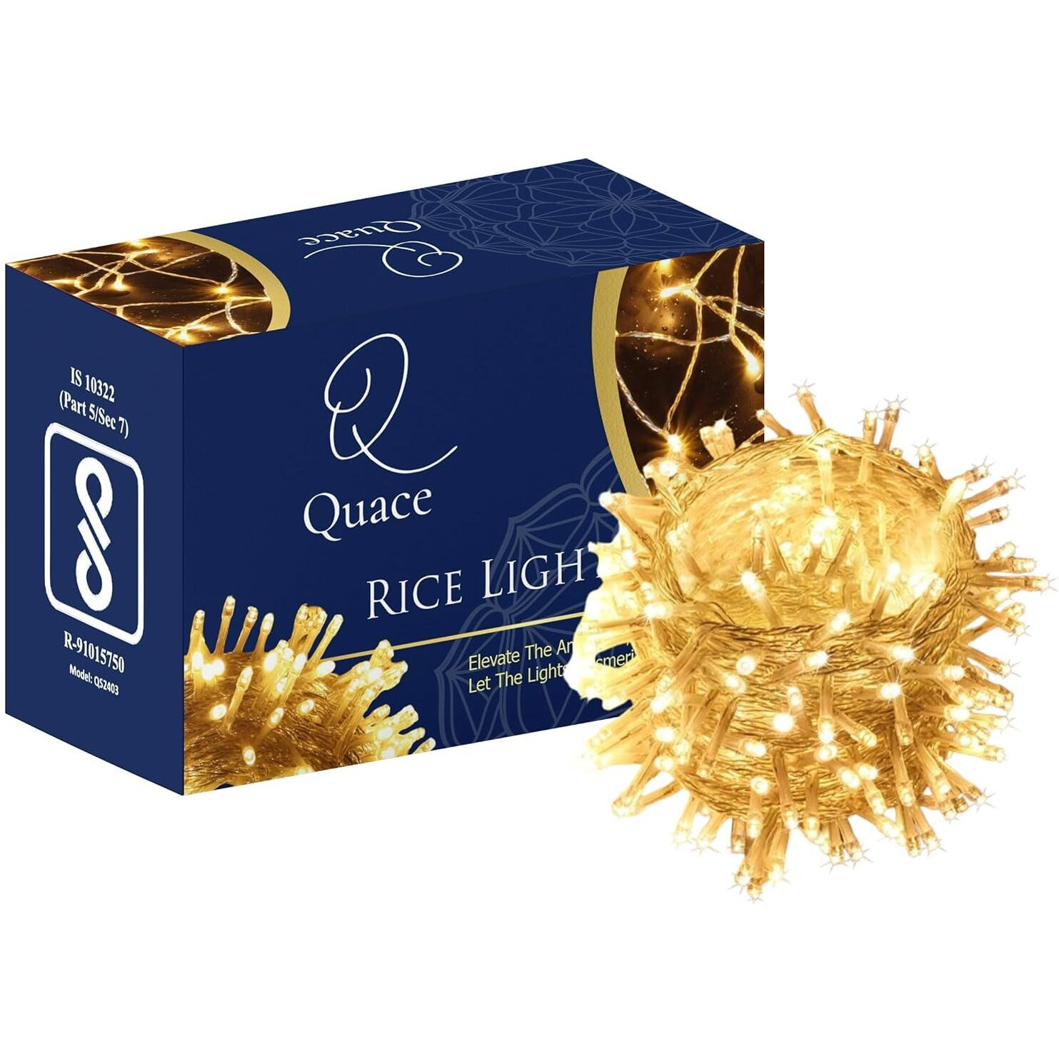 Quace 12 Meter (36 Feet) Decorative 42 Warm White Led String Light Plug For Indoor & Outdoor Decorations,String Lights For Diy, Party, Home Decor, Christmas, Diwali (Pack Of 5)