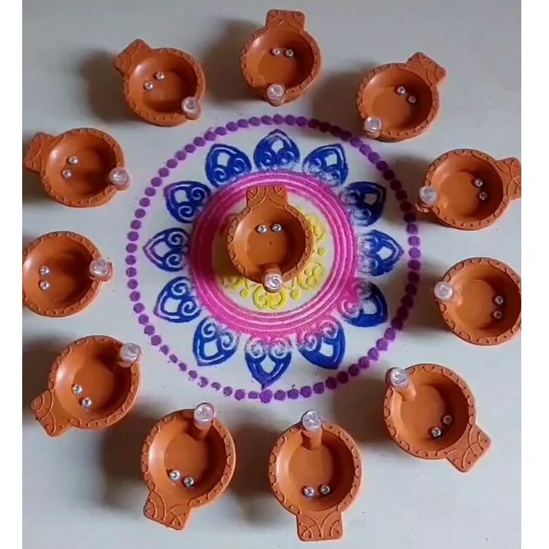 Carftvatika 12 Led Water Sensor Diya For Diwali Decoration Item For Home Dcor And Diwali Gift - Multicolor Led Diya Set Festival Diwali Decor For Office Living Room Diwali Festival Item (12 Pcs)