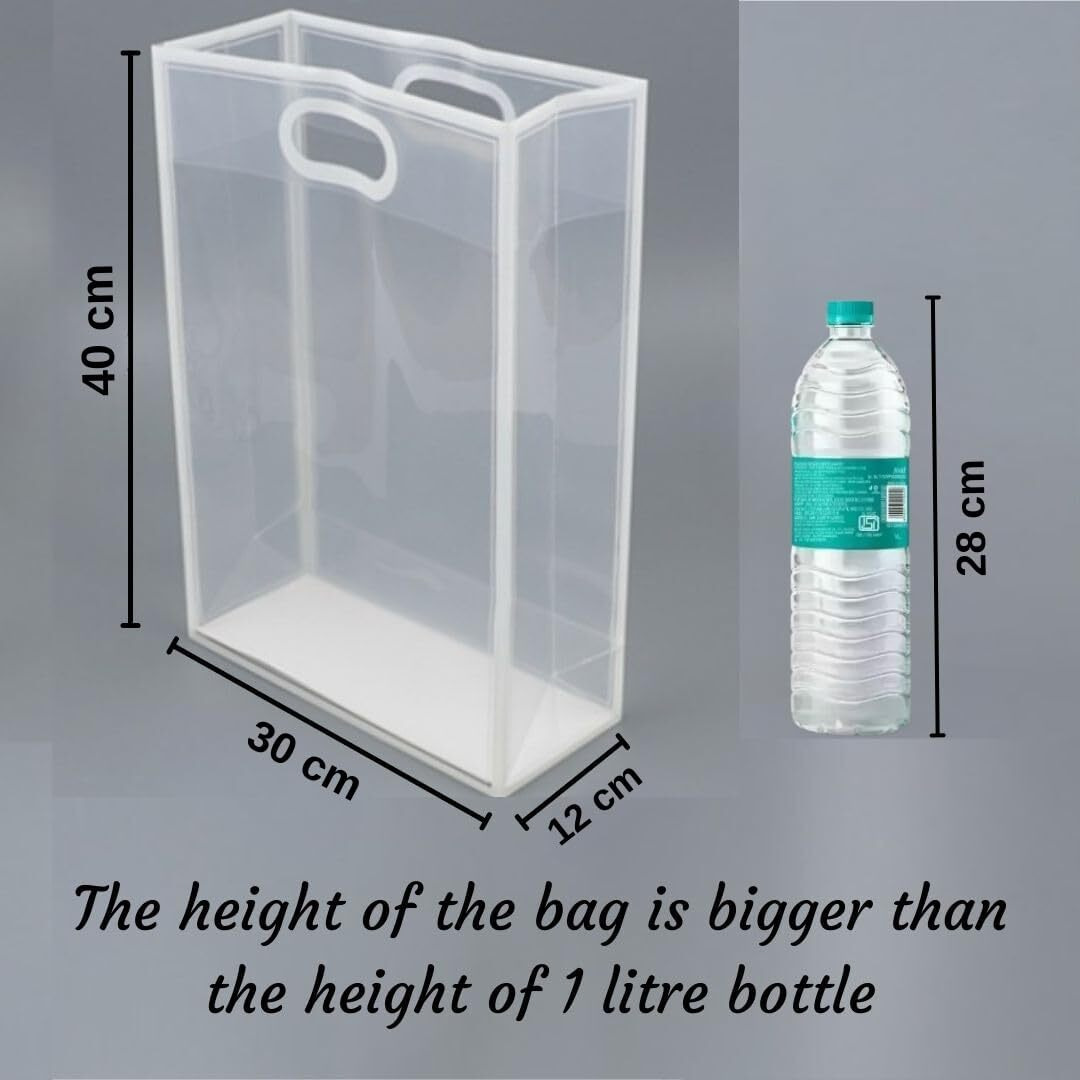 Satyam Kraft 6 Pcs Translucent Multipurpose Gift Bags | Gift For Her/Him, Diwali Gifting, Baby Shower, Wedding Return Gifts, Anniversary, Birthday, Hamper, Shopping & Party (Large, White)