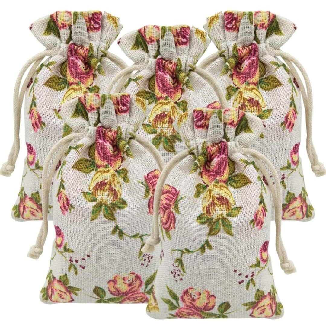 Vrb Dec Tm 10Pcs Potli/Potli Bags For Return Gifting/Gifts,Small Gift Bags/Jute Potli Bags/Pouch For Gifting,Gift Bags, Diwali Return Gift, Women Handbag Shagun Pouch, Candy Bags (Color 6),Multicolor