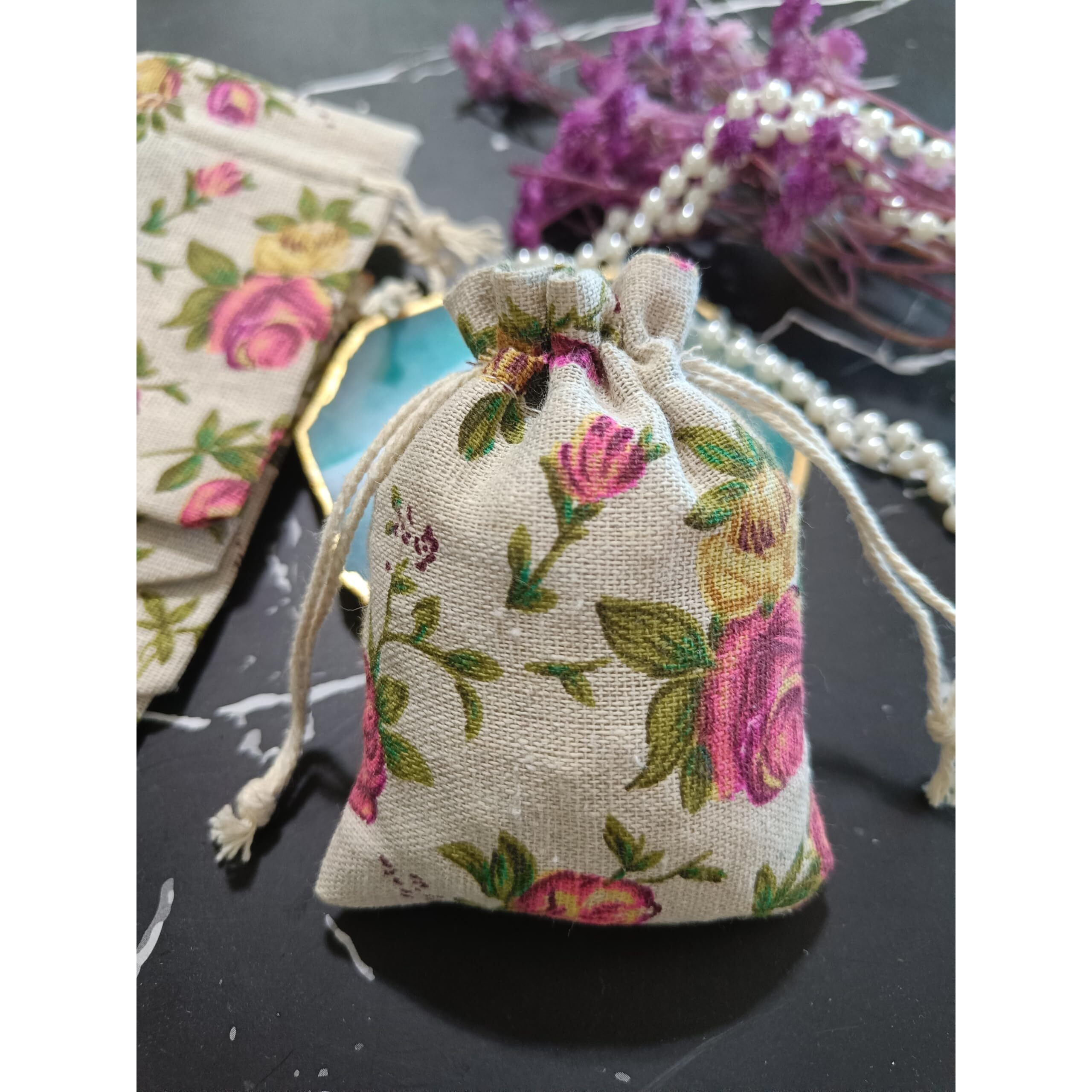 Vrb Dec Tm 10Pcs Potli/Potli Bags For Return Gifting/Gifts,Small Gift Bags/Jute Potli Bags/Pouch For Gifting,Gift Bags, Diwali Return Gift, Women Handbag Shagun Pouch, Candy Bags (Color 6),Multicolor