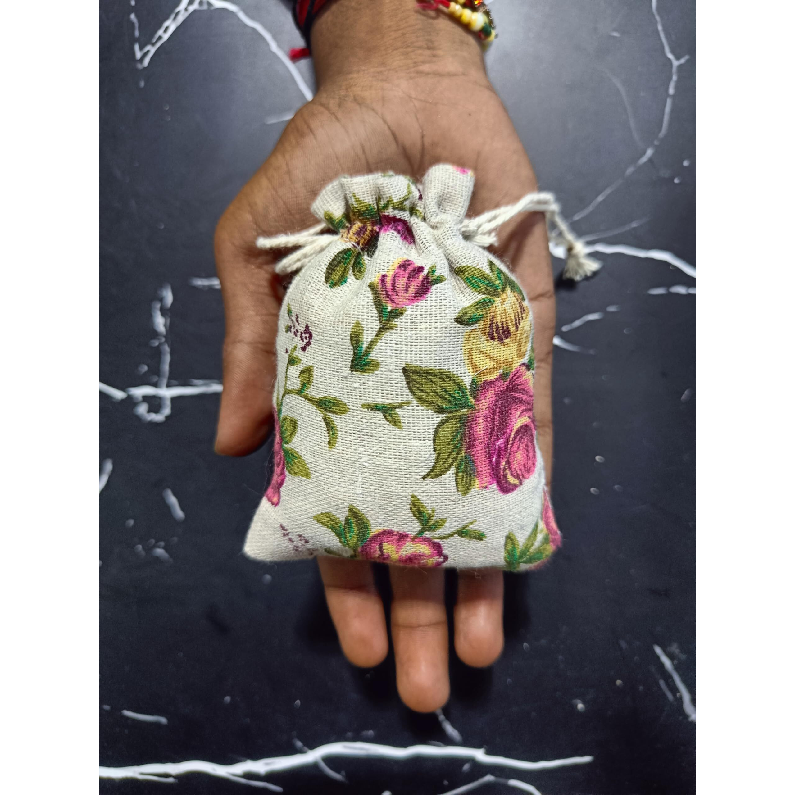 Vrb Dec Tm 10Pcs Potli/Potli Bags For Return Gifting/Gifts,Small Gift Bags/Jute Potli Bags/Pouch For Gifting,Gift Bags, Diwali Return Gift, Women Handbag Shagun Pouch, Candy Bags (Color 6),Multicolor