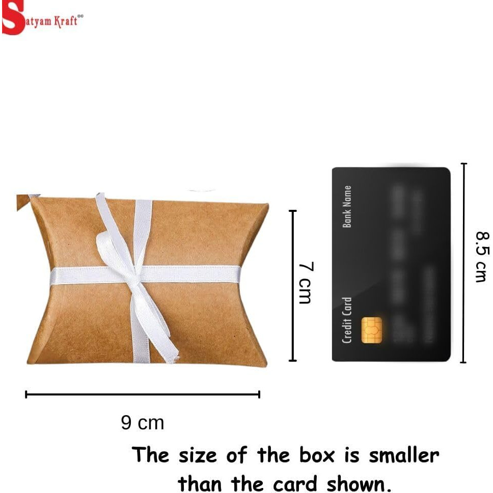 Satyam Kraft 50 Pcs Small Mini Decorative Folding Paper Gift Boxes  Fancy Gift Packaging For Diwali, Wedding Returns, Chocolates, Dry Fruits, Festivals & Special Occasions (Brown)