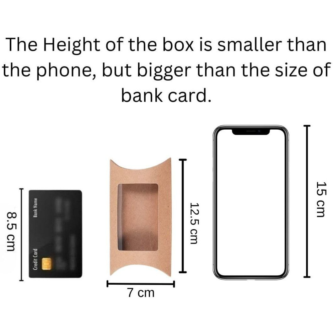 Ssatyam Kraft 10 Pcs Brown Small Paper Pillow Gift Boxes With Transparent Window | Folding Boxes For Diwali Deepawali New Year Packing Chocolates Dry Fruits Mithai Wedding Return Gifts Festive Hampers