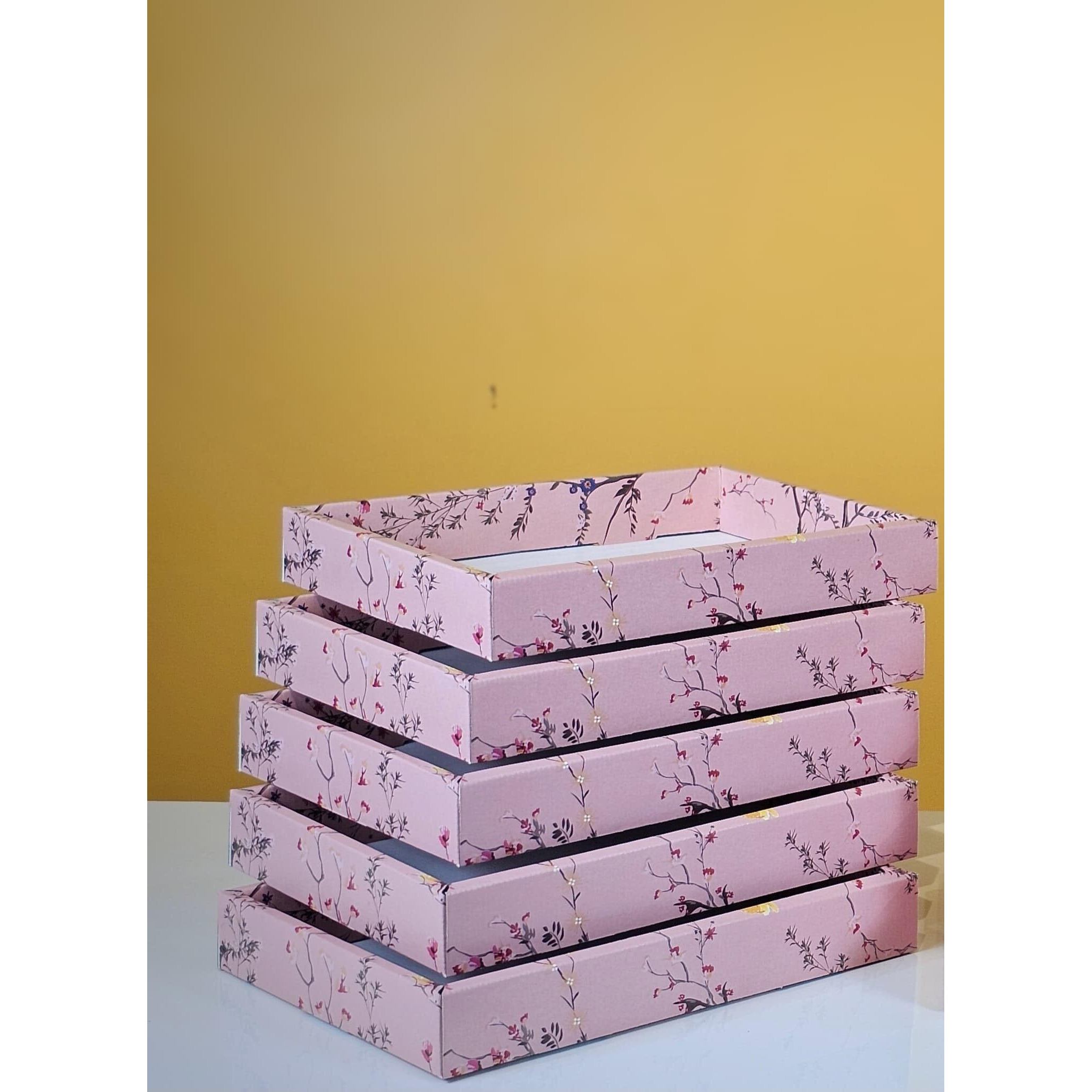 Satyam Kraft 6 Pcs Multipurpose Folding Gift Box | Premium Paper Hamper Tray For Diwali, Wedding, Birthday, Festive Occasions, Return Gifts & Hampers.