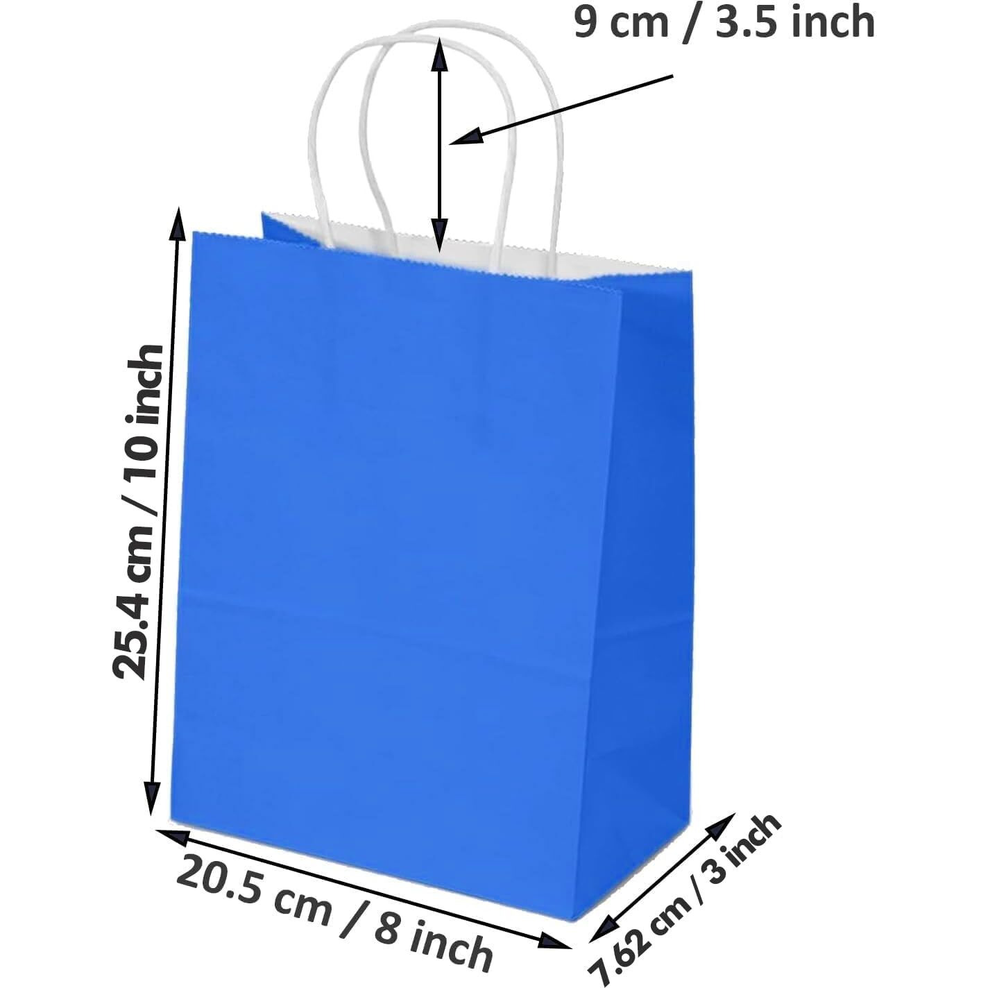 Aakriti Paper Gift Bags With Handles, Pack Of 50  5 Vibrant Colors (10 Each)  Recyclable Kraft Bags For Birthdays, Weddings, Parties, Shopping, And Retail  10 X 8 X 3 Inch