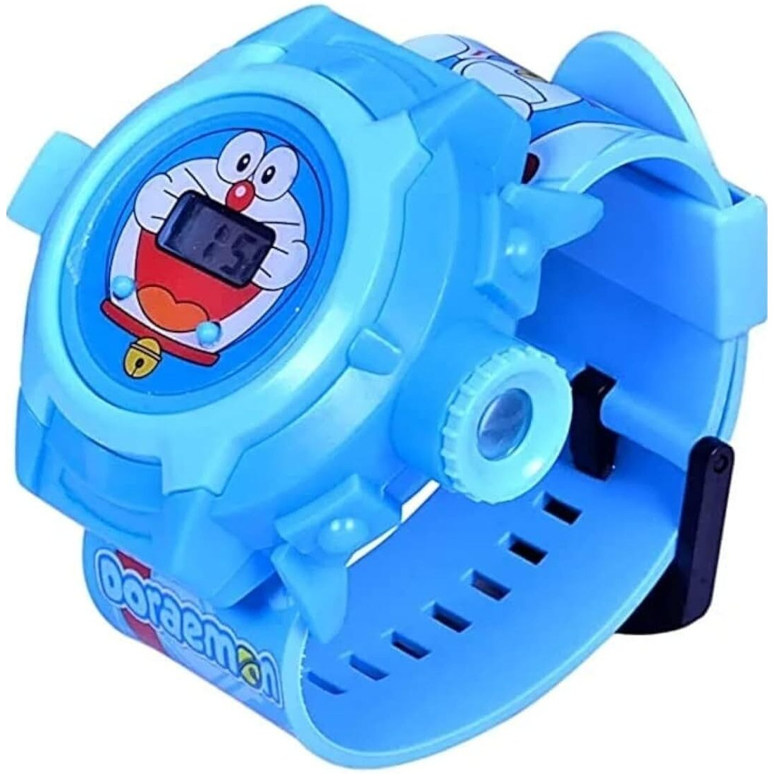 Tonsy Digital 24 Images Projector Sky Blue Doraemon Boy Watches For Kids Boy's Rubber Material Watches Diwali Gift Birthday Return Gift Best Digital Toy Watch For Kid's Boy's Girl's 3-8 Years