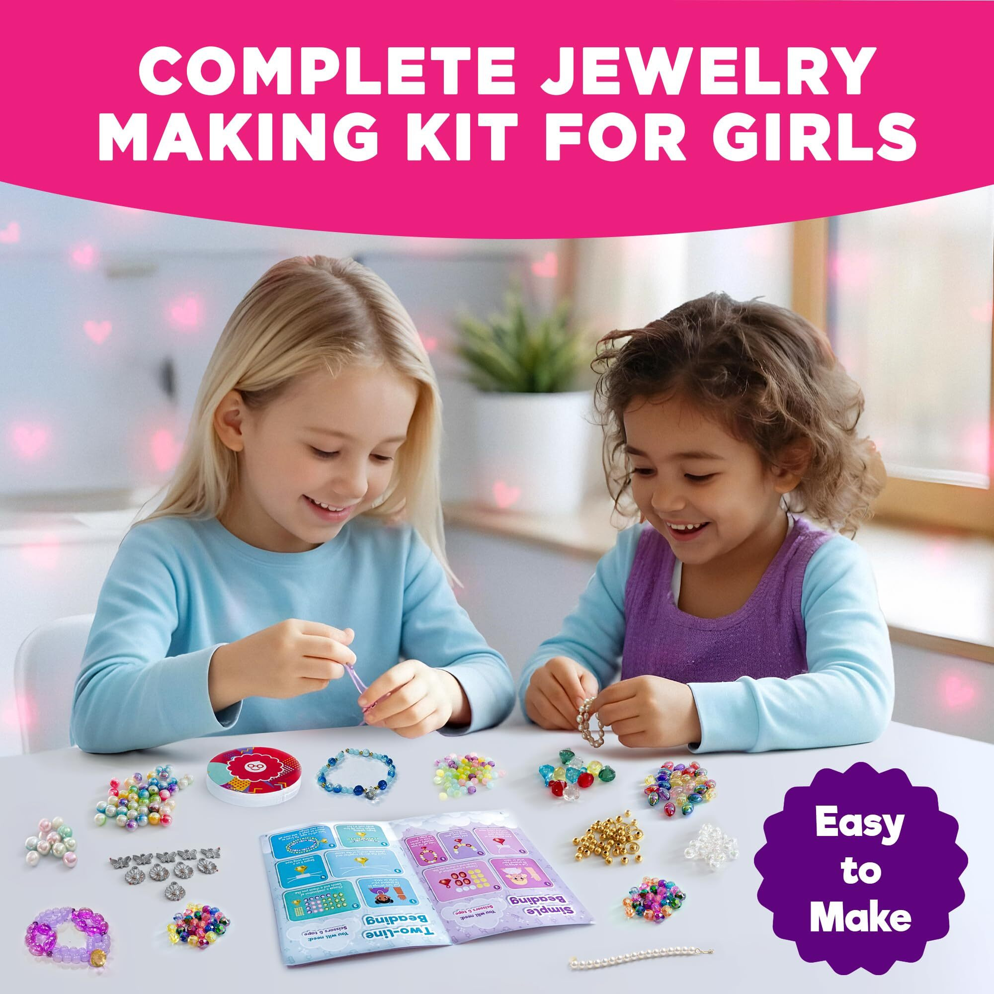 Einstein Box Jewellery Making Kit For Girls 6 To 14 Years Old| Birthday Gift Ideas For Girls 6,7,8,9,10,11,12,13,14 Years Old | With Beads & Charms | Princess Theme |, Multicolour