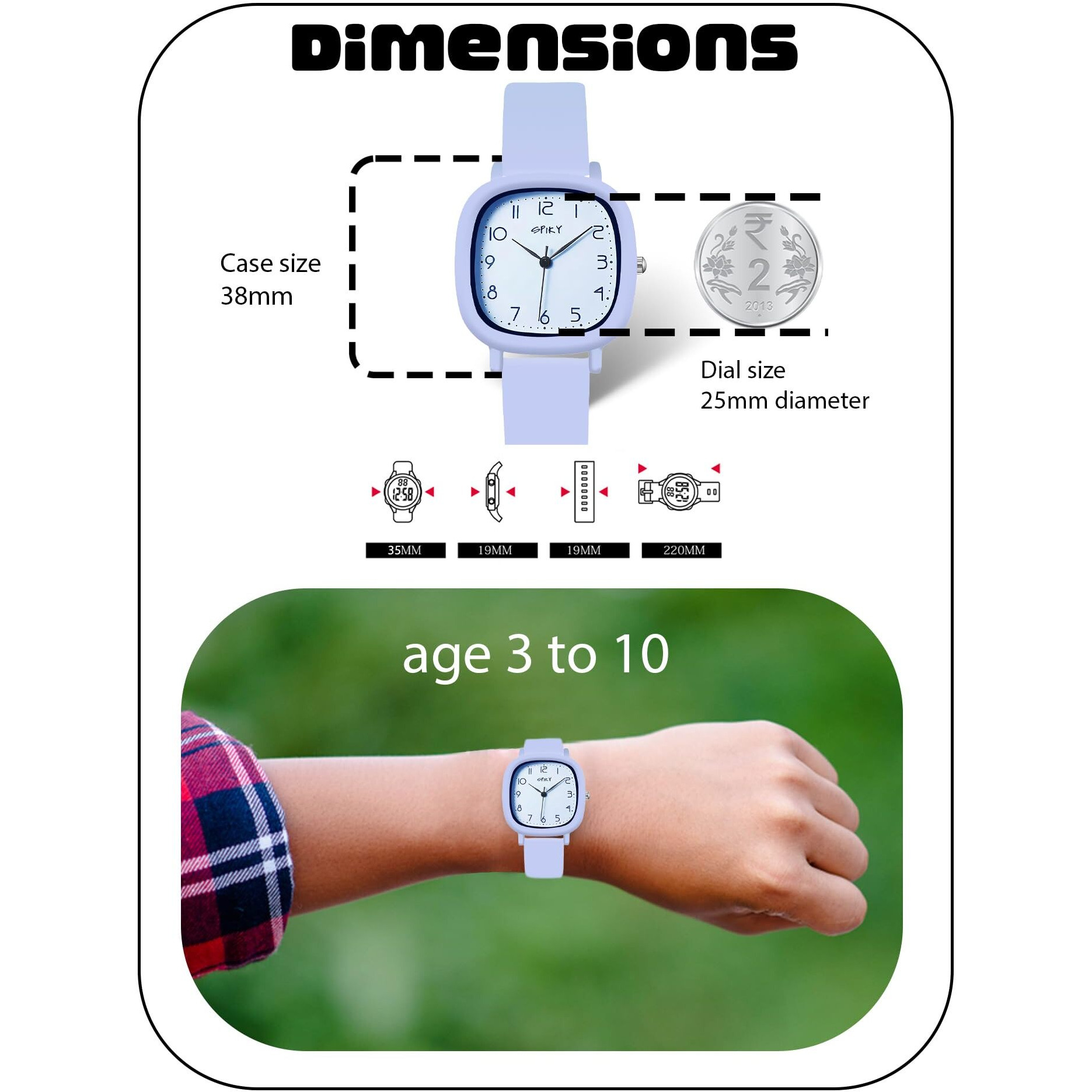 Spiky Analog Watch For Kids (Blue) | Water Resistant & Lightweight | Durable & Soft Silicone Strap | Stylish Unisex Birthday Gift | Casual Analogue Wrist Watches For Boys & Girls | Age 3-14 Yrs